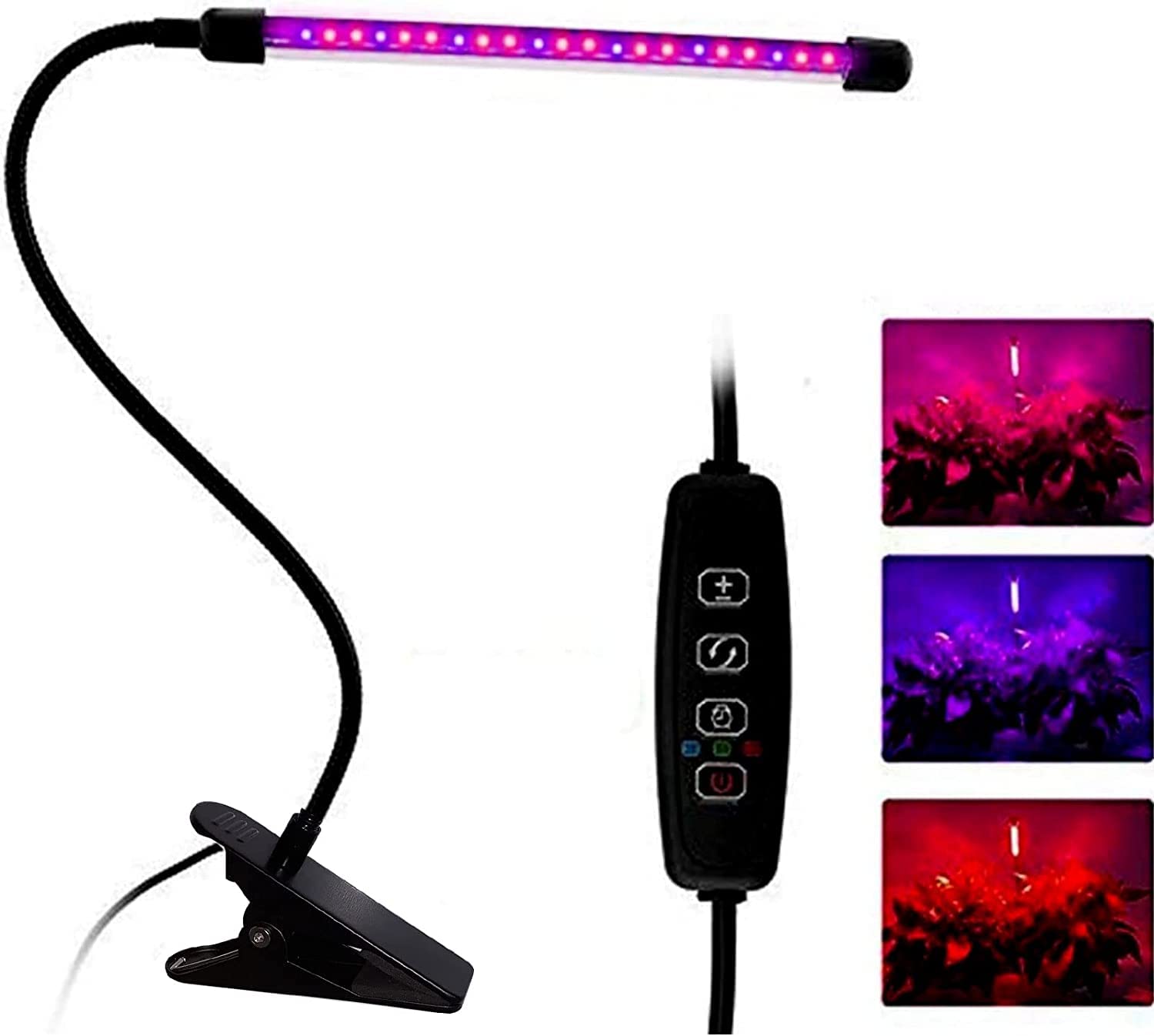 Otryad Led Grow Lights For Indoor Plants 20 Led, Plant Growing Lights Full Spectrum Auto On & Off With 3/9/12H Timer, 9 Dimmable Lightness Clip-On Desk Grow Lamp Bulb