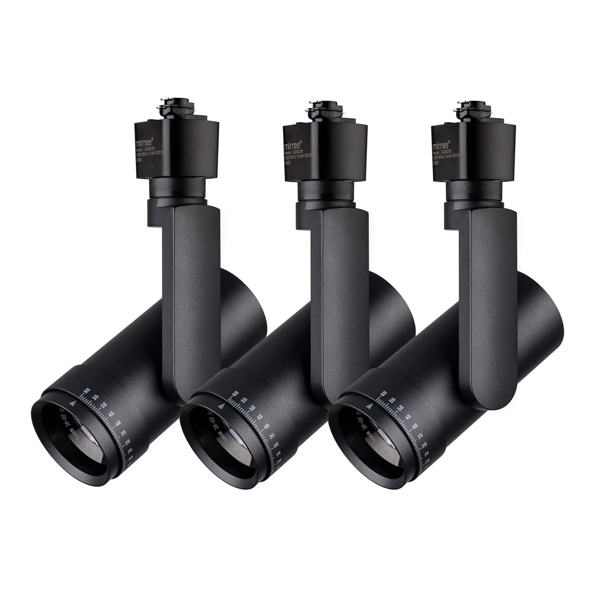 Mirrea Led Track Lighting Heads, 13.5W, 90 Cri, 3000K Warm White, Adjustable Beam,