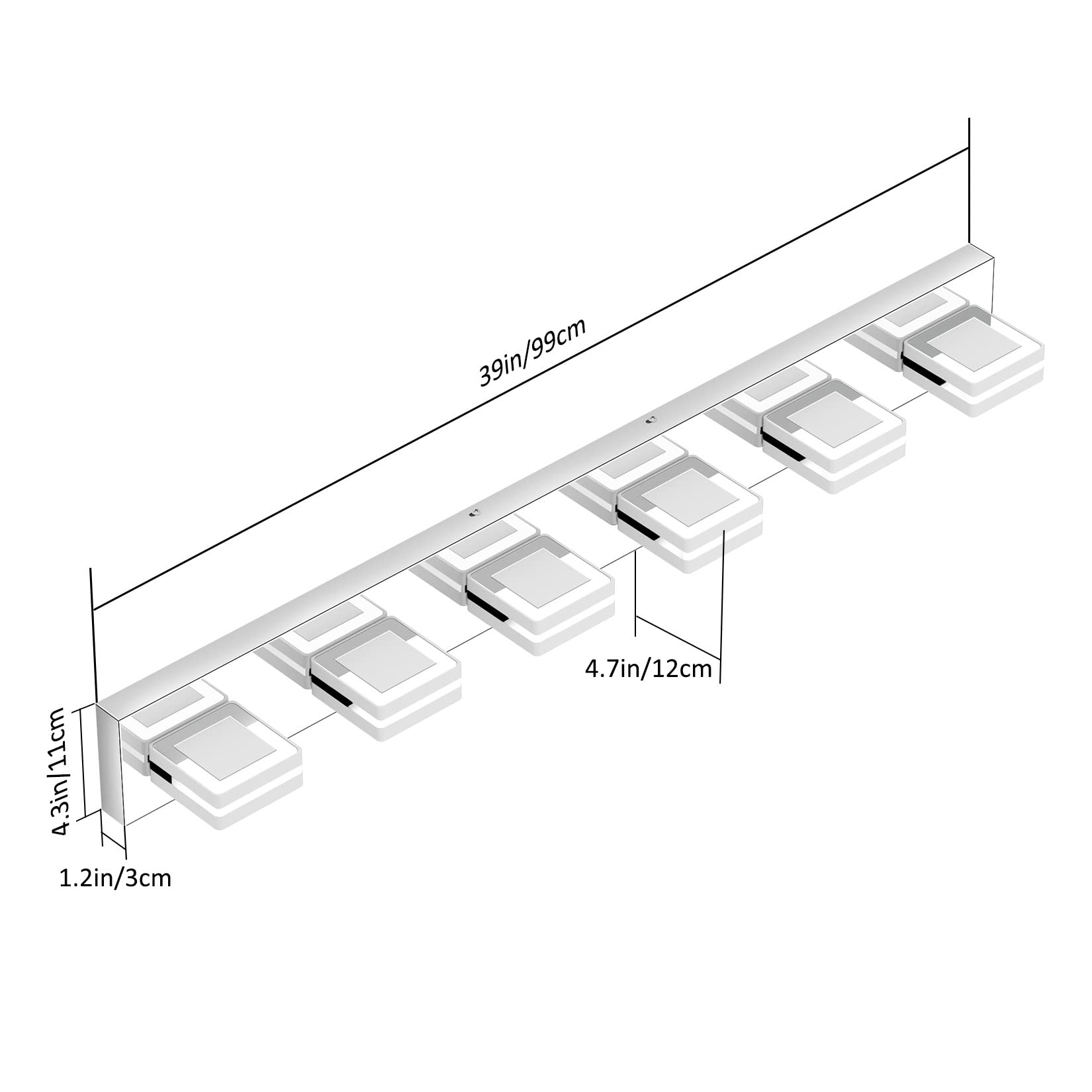 Ralbay Chrome 6 Light Vanity Light - Modern Bathroom Wall Mounted Lighting Fixtures Over Mirror