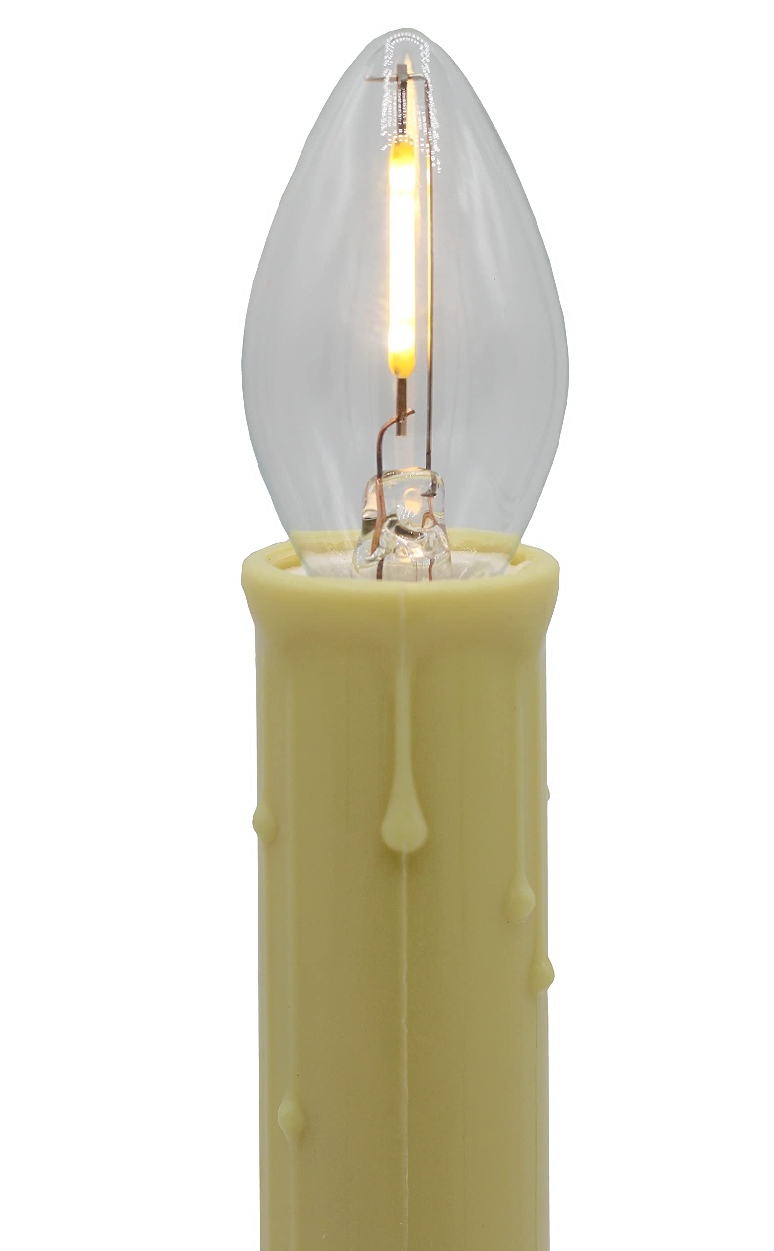 Creative Hobbies LED Night Light Bulbs, C7 Candelabra Base, 4W-7W, Clear White, Model 18340, Indoor/Outdoor Use