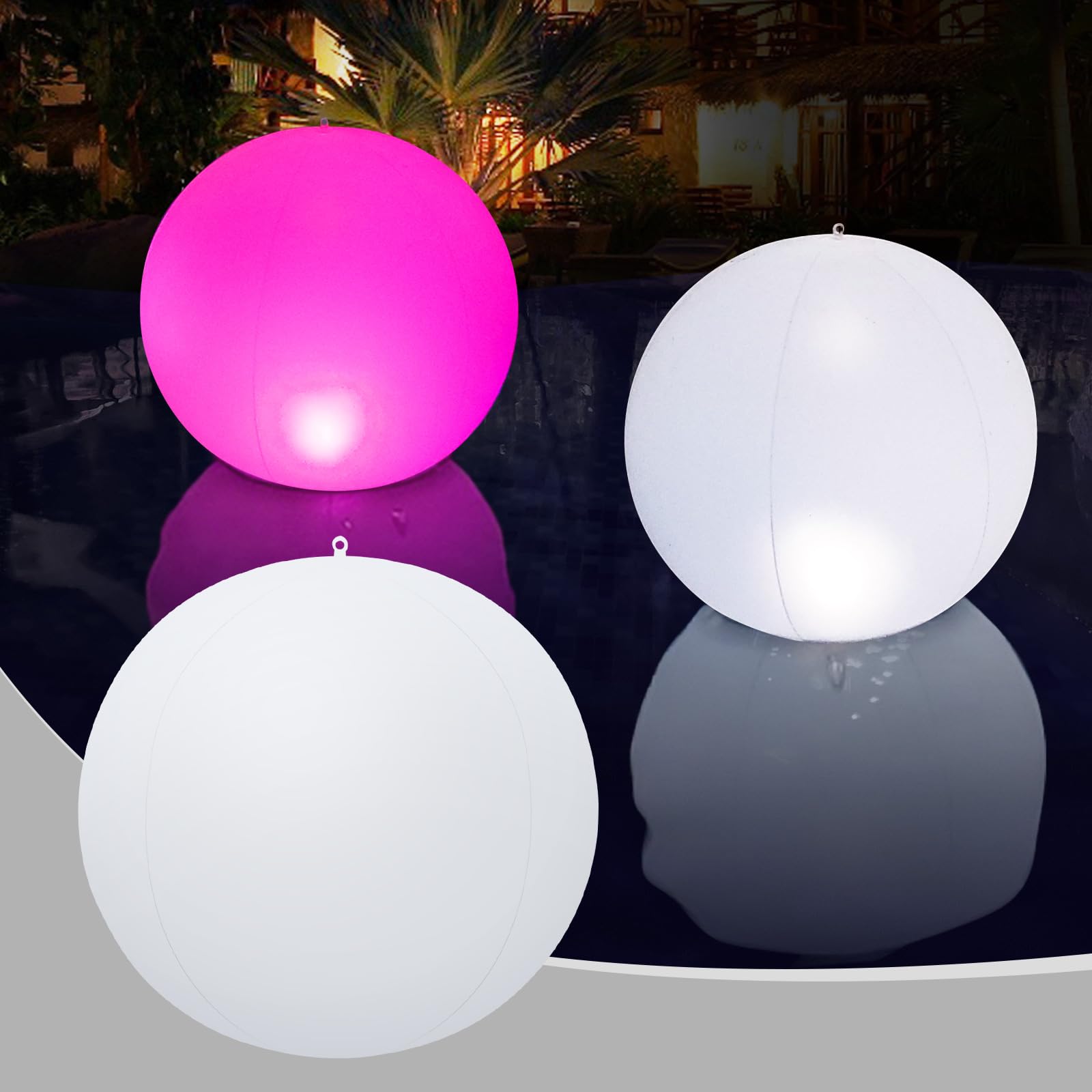 Esuper Floating Pool Lights Solar Powered 1 PCS, 14 Inch Color Changing Led Glow Globe Solar Pool Lights That Float, Inflatable 