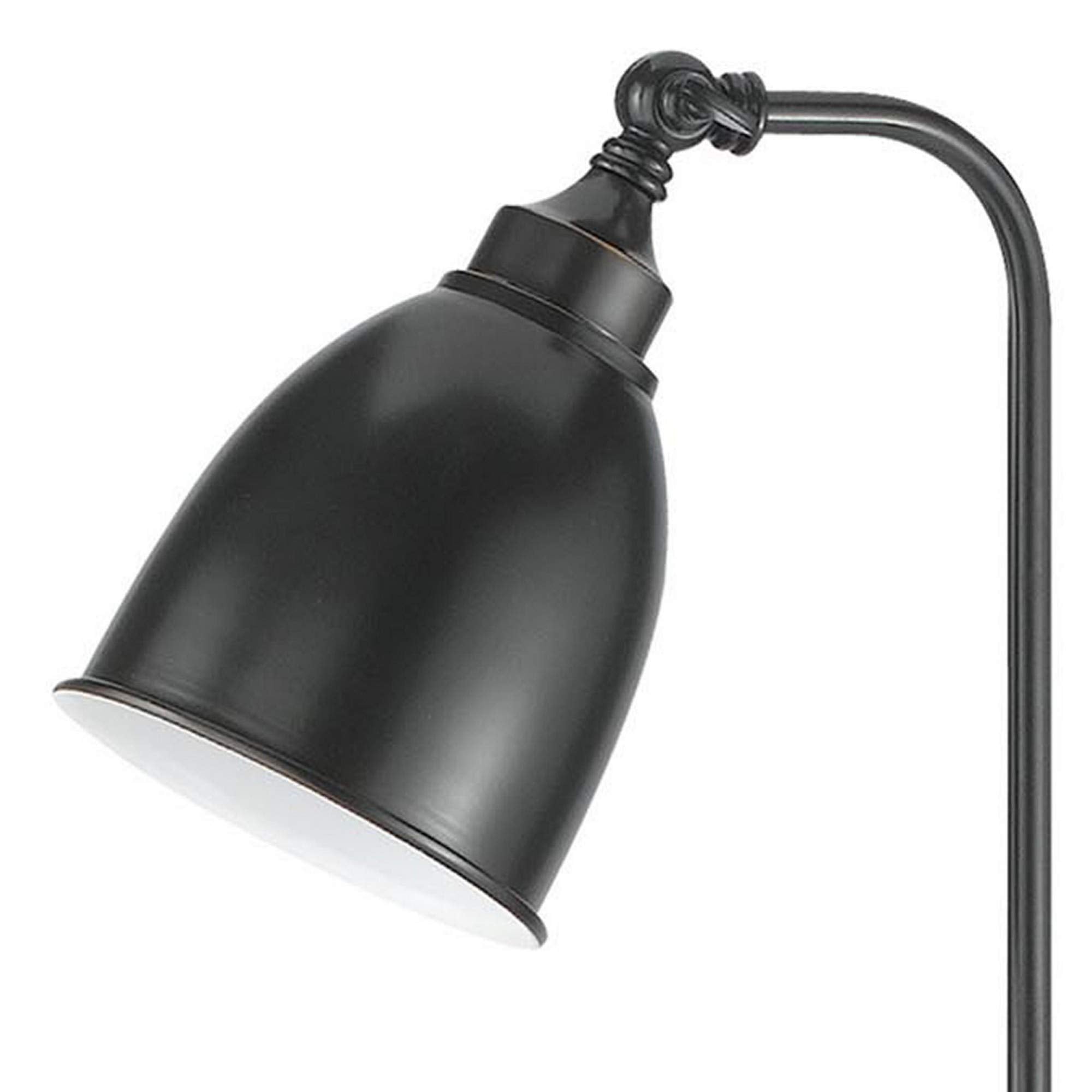 Benjara Metal Round 25&quot; Table Lamp With Adjustable Pole, Dark Bronze