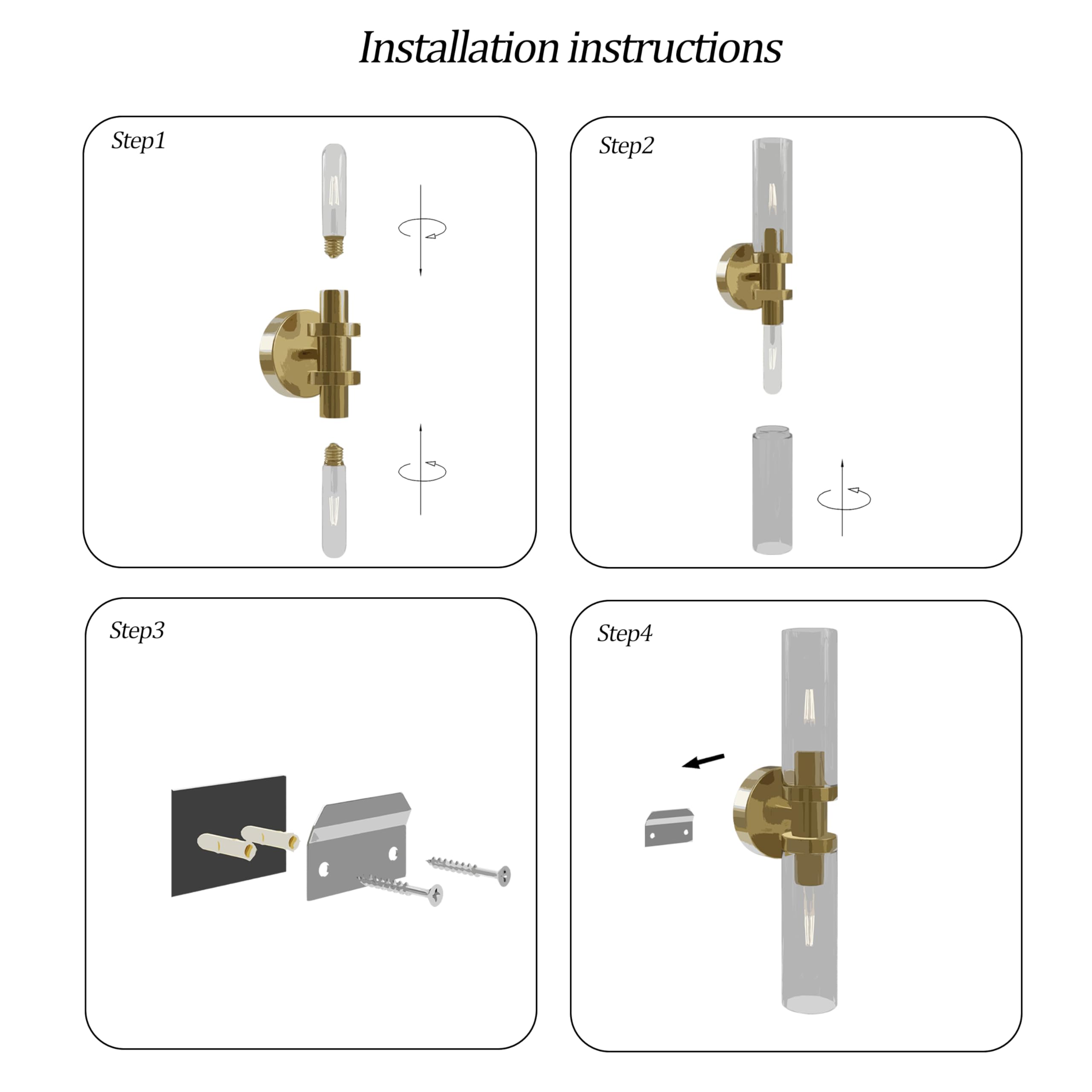 Rayogale Rechargeable Battery Wall Sconce Set of Two, 10000mAh, Dimmable, Gold & White Shade, Model WL-7116-WG-2P, USB-C