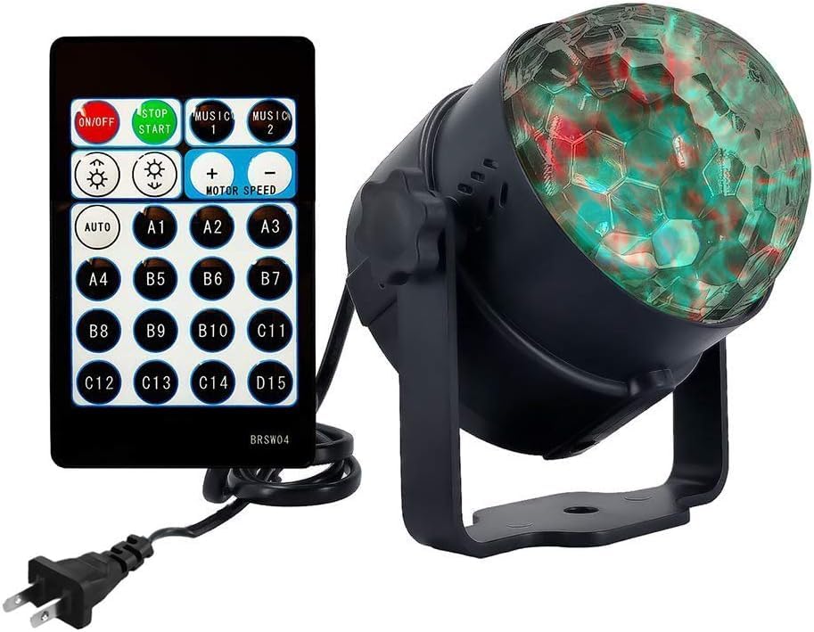 AVEKI Ocean Water Wave Disco Light Projector, 15 Modes, Sound Activated, Remote Control, Model 8541999587, Color: 15 Water Wave