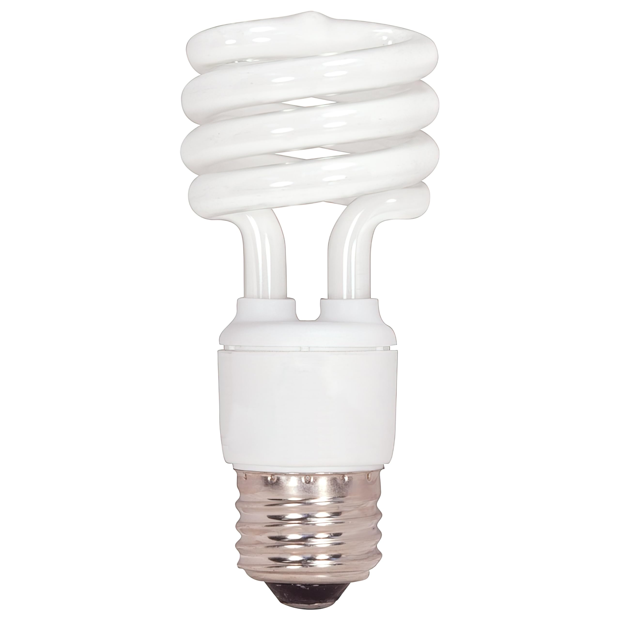 Satco S7217 13-Watt T2 Mini Spiral Light Bulb, 2700K, Medium Base, White, 1 Count
