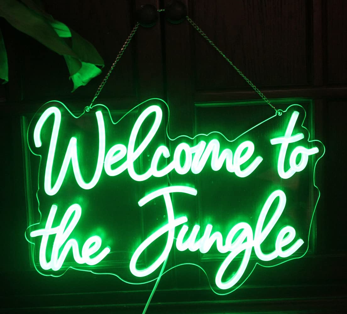 DAKABUKA LED Neon Sign - Welcome to the Jungle - Green - 16.5 x 11 inches - Model NL008