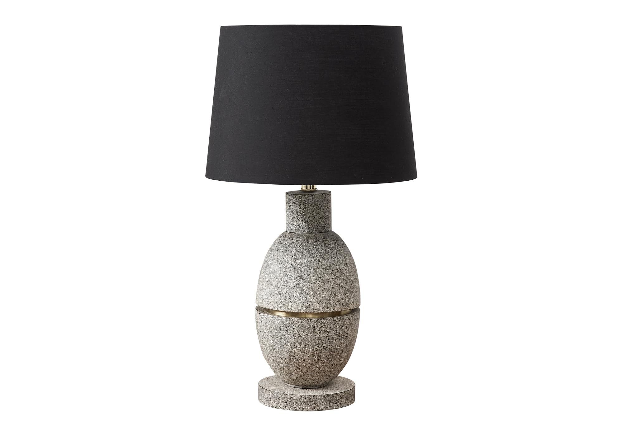 Monarch Specialties Table Lamp, 25in H, Gray Resin, Black Shade, Model I 9887