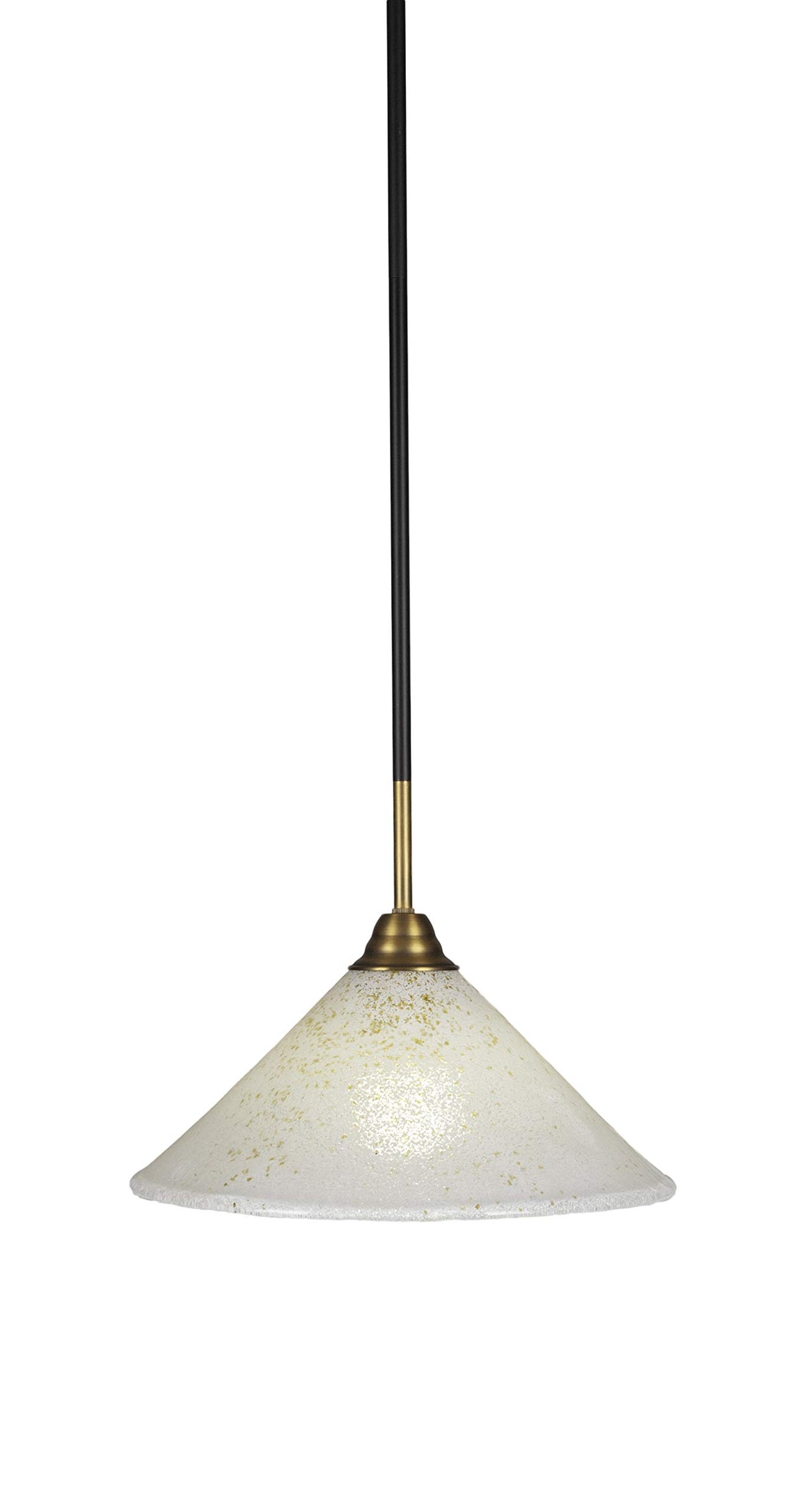 Toltec Lighting Paramount 1 Light Mini Pendant in Matte Black & Brass (3401-MBBR-702)