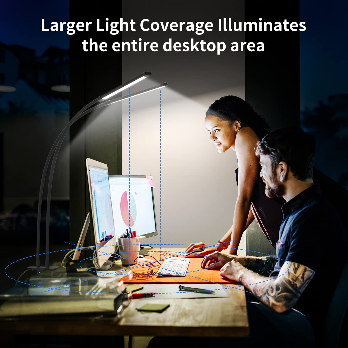 Mojimdo 144 Led Desk Lamp With Clamp, [3 Color & 10 Brightness] Dimmable Reading Lamp With 27.6'' Flexible Gooseneck, Eye-Caring Clip On Light For Reading Study Workbench Drafting - Adapter Included