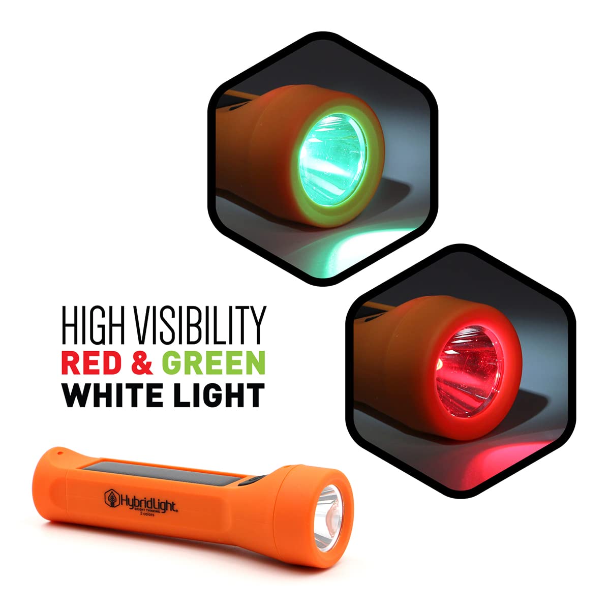 HYBRIDLIGHT Journey Seeker 300 Solar LED Flashlight & Charger, Waterproof, Orange, Model 1816