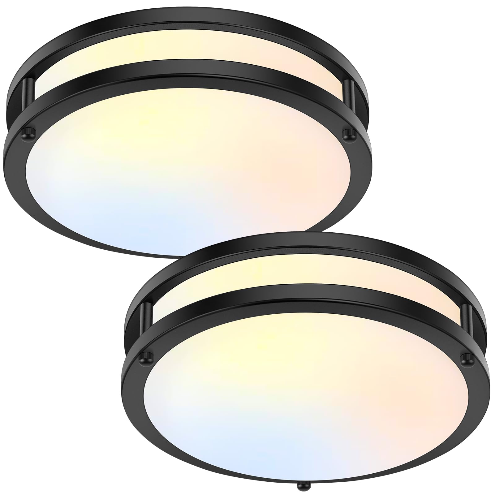 30W Flush Mount Ceiling Lights Black, 10inch LED Ceiling Light Fixtures 3600lm Super Bright, 2700K/3000K/4000K/5000K/6500K Adjus