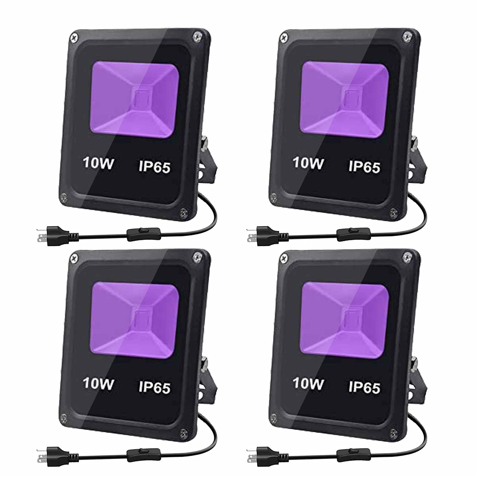 GLW Black Light 10w UV Black Light Outdoor Blacklight IP65 Waterproof Black Light Flood Light for Black Light Party, Stage Light