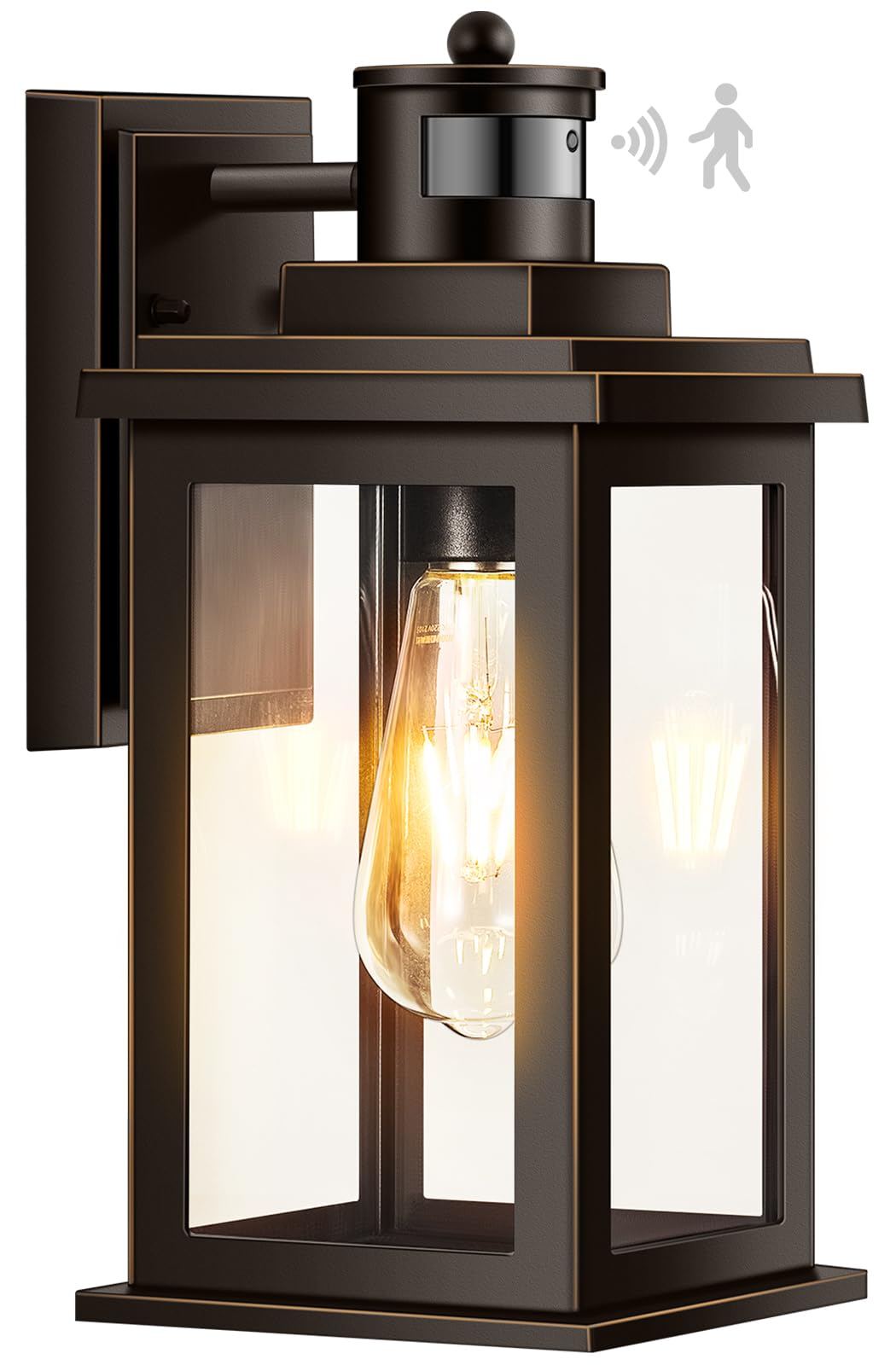 Vianis Distance-Adjustable Motion Sensor Outdoor Lights  Oil Rubbed Bronze Wall Mounting Porch Light  Waterproof Dusk To Dawn Exterior Lighting Fixtures Sconce  Anti-Rust Outdoor Lanterns For Porch.