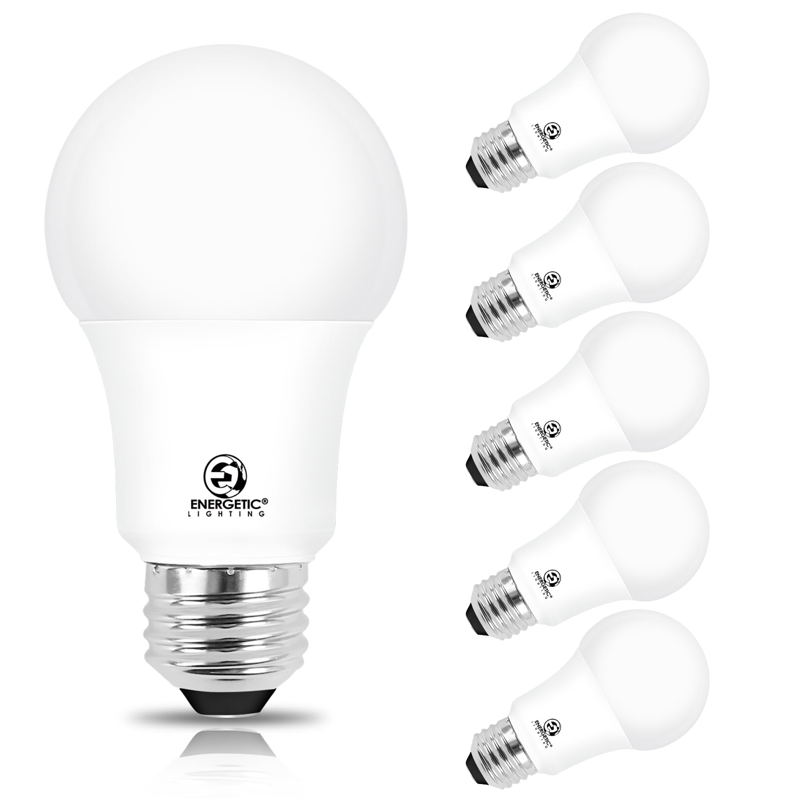Energetic Led Light Bulbs 100 Watt Equivalent, Warm White 3000K, 1600Lm 13.5W A19 Dimmable Light Bulb, Cri80+, 15000Hrs, 6-Pack,