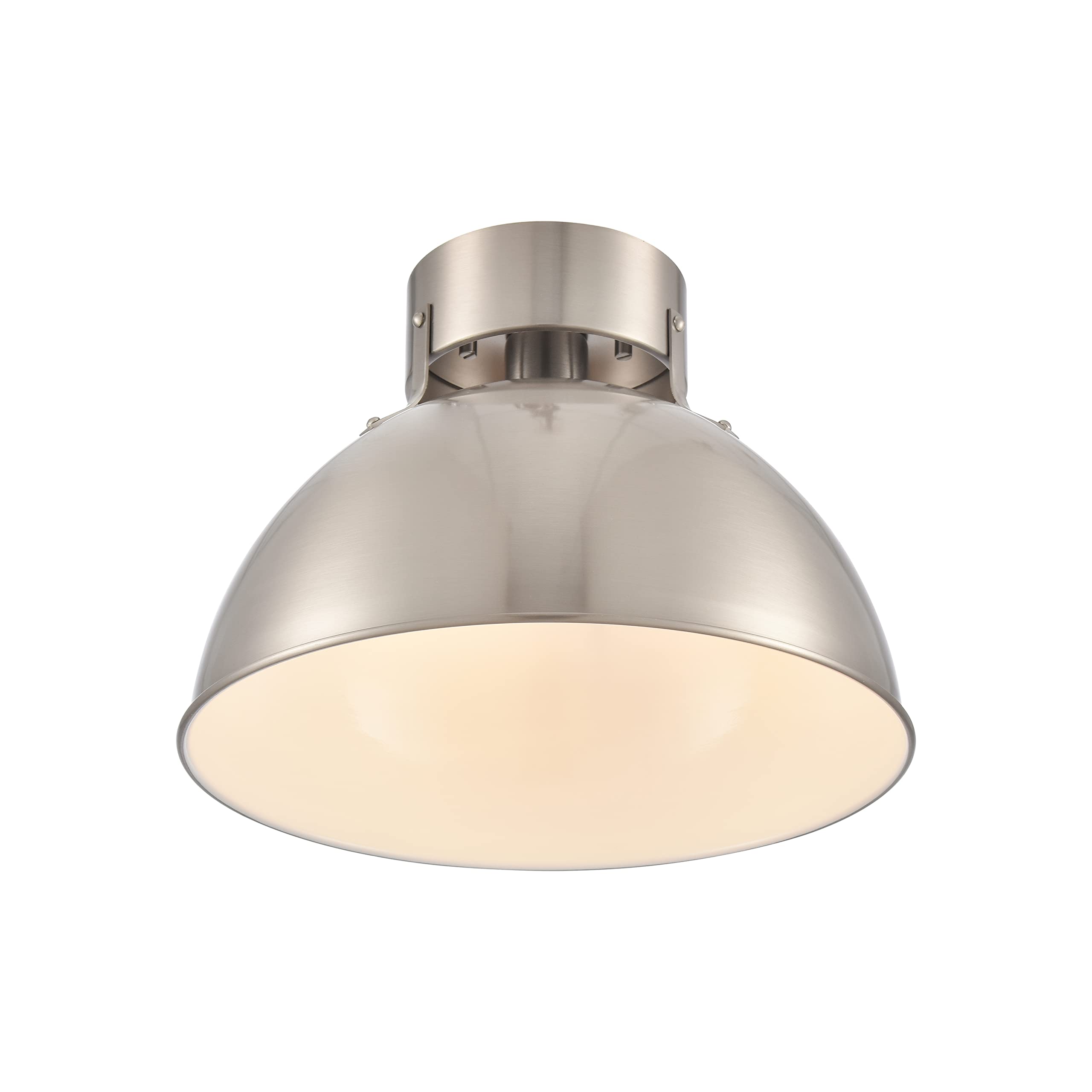 Elk Home 12" Zayne Semi Flush Mount Light - Matte White Metal Shade, Led & Dimmer Compatible