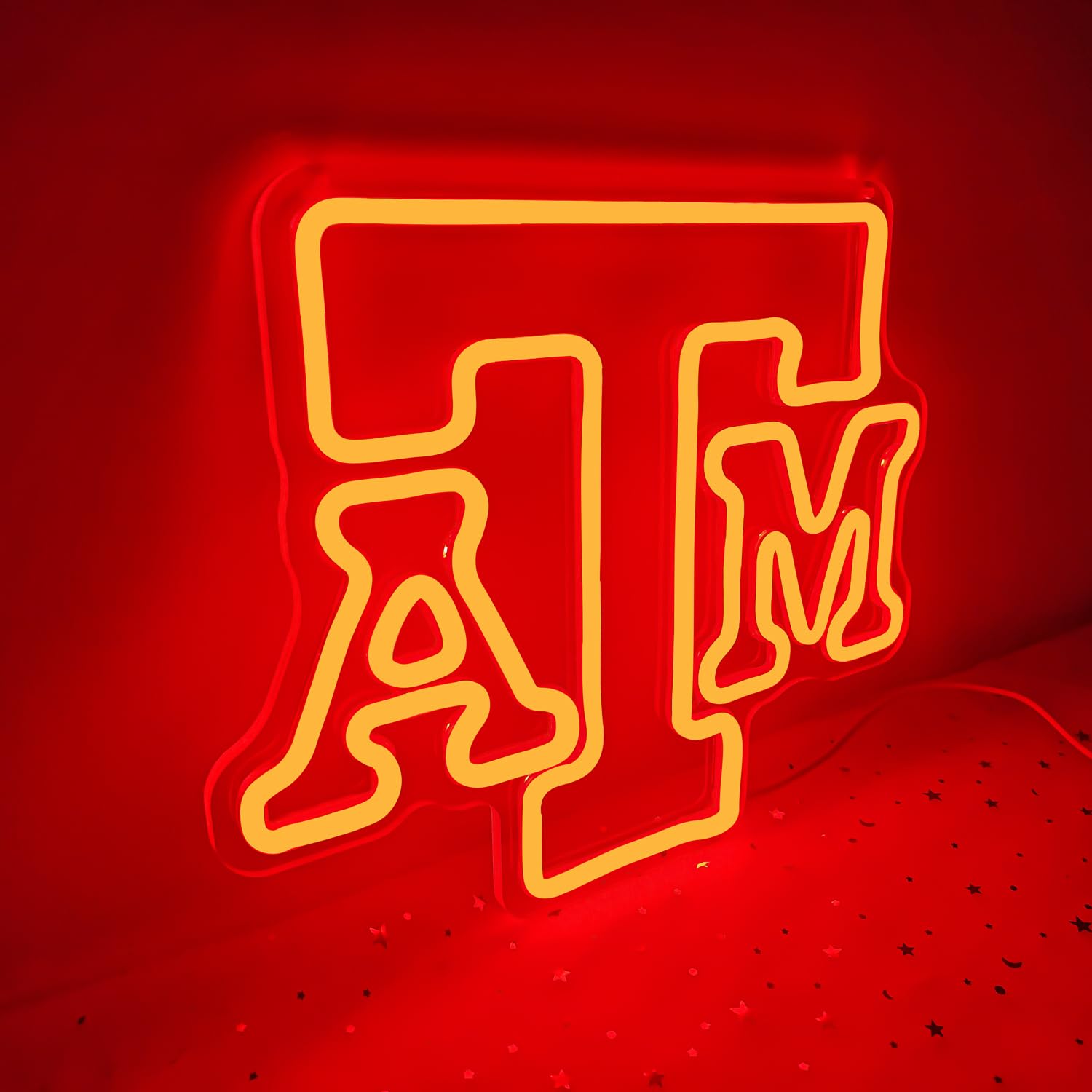 OvoNinn Neon Wall Light Sign for Texas A&M University, Red, Acrylic, 12.83in x 10.75in, Model AM, LED Decor for Bedroom or Man Cave