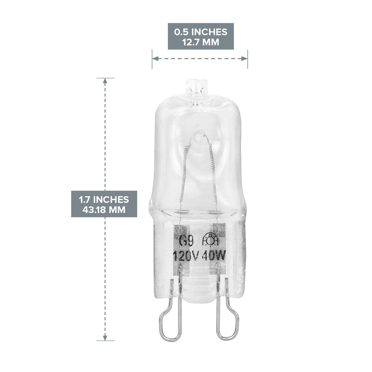 10 Pack Crystal Clear Lense Q20/G9/Cl/120V G9 Jcd 20 Watt 120 Volt T4 Jd Type Halogen House Hold Light Bulb Hanging Pendant Accent Type Spot Down Lamp Chandelier Sconce Fixture Lighting