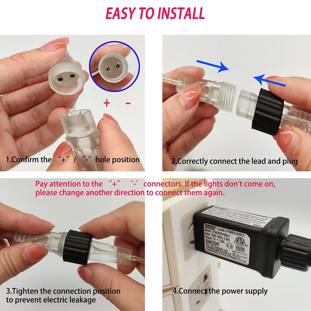 Lauzior Christmas Lights Outdoor, Meteor Shower Falling Rain Lights 12 Inch 8 Tube Snow Falling Icicle Cascading Light For Xmas