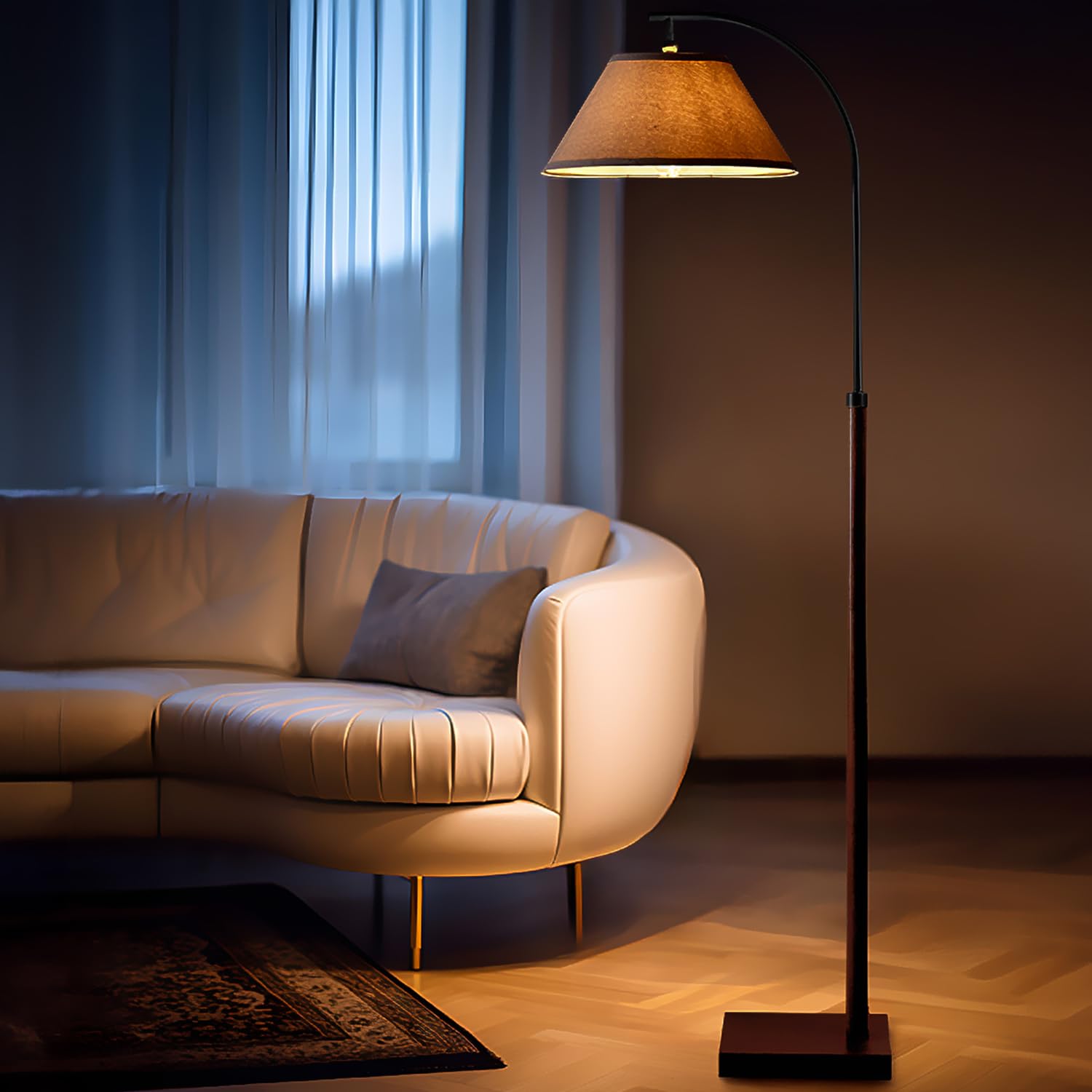 G-Safava 63&quot; Black Arc Floor Lamp With Foot Switch For Living Room & Bedroom Lighting