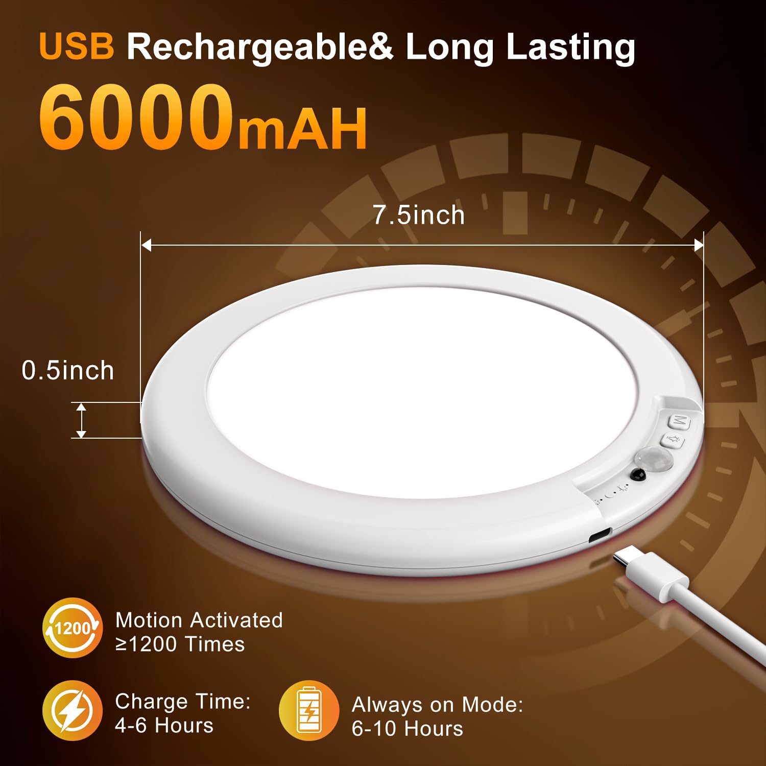 Ktpugorn Rechargeable Ceiling Light With Remote, Shower Lights For Inside Shower With Color Changing & White Lights, Motion Sens