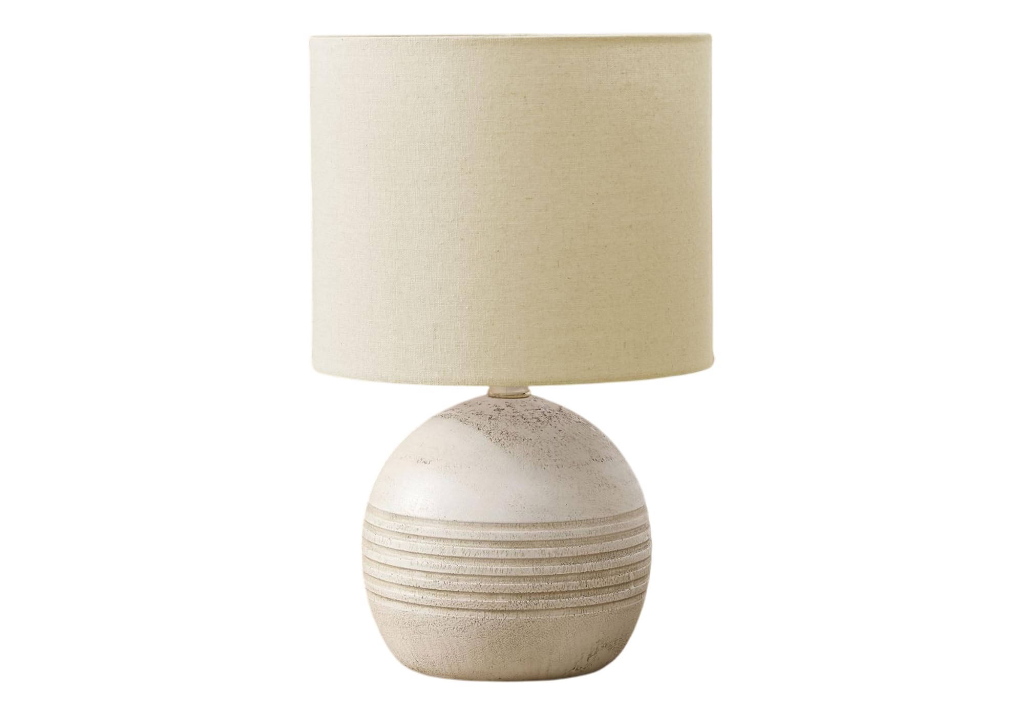 Monarch Specialties Table Lamp I 9791 15inH Ivory Resin Beige Shade 9.5inL x 9.5inW