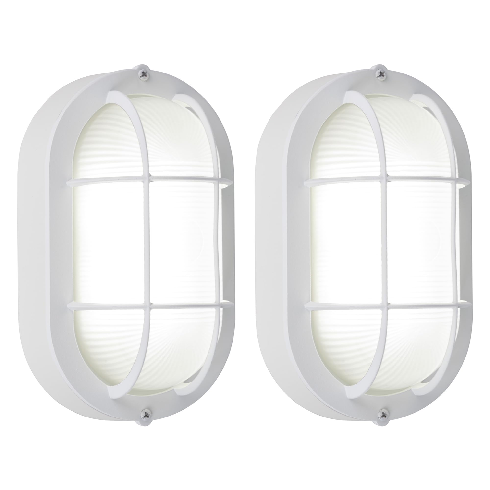 GRUENLICH LED Bulkhead Light, Flush Mount for Wall or Ceiling, 6W, 520 Lumen, Dimmable 5000K Daylight White, Outdoor Rated, Alum