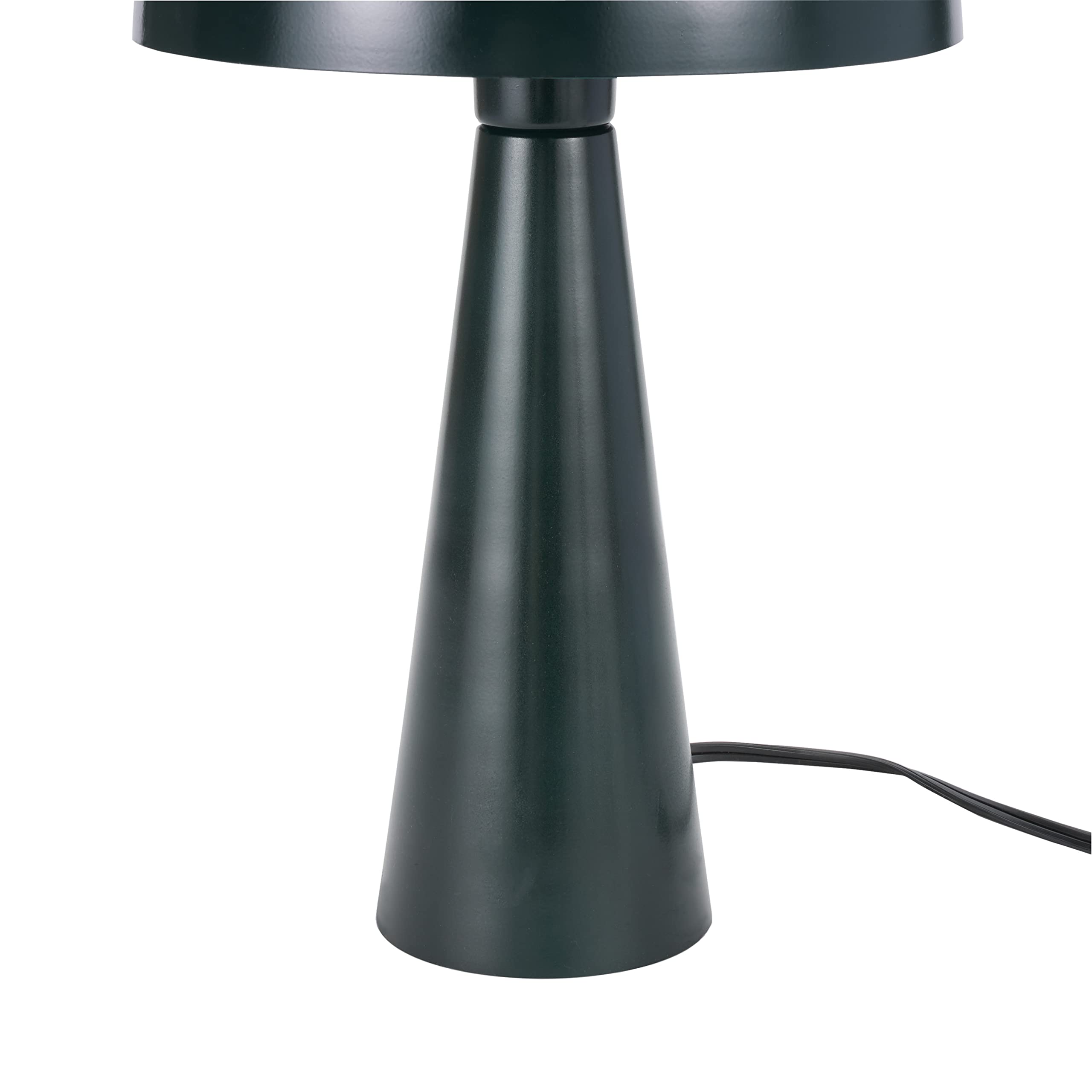 Nourison Ept01 16'' Metal Mushroom Table Modern, Retro, Desk, Bedside, Living Room, Office Lamp, Small, Dark Green