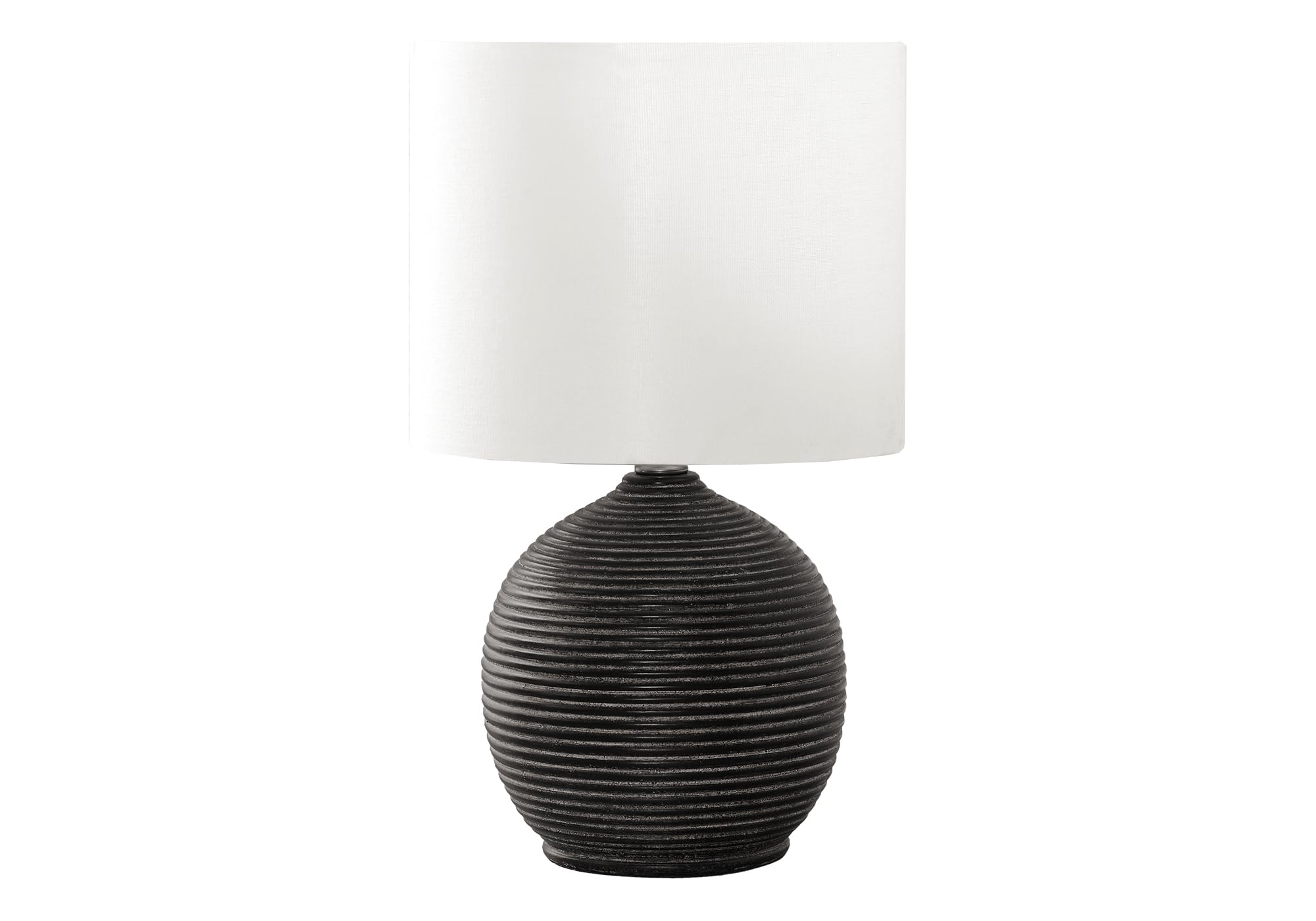 Monarch Specialties 9764, Black Cream, Contemporary Lighting 16&quot; H Table Lamp Resin Ivory Shade, 9.5&quot; L x 9.5&quot; W x 16.5&quot; H