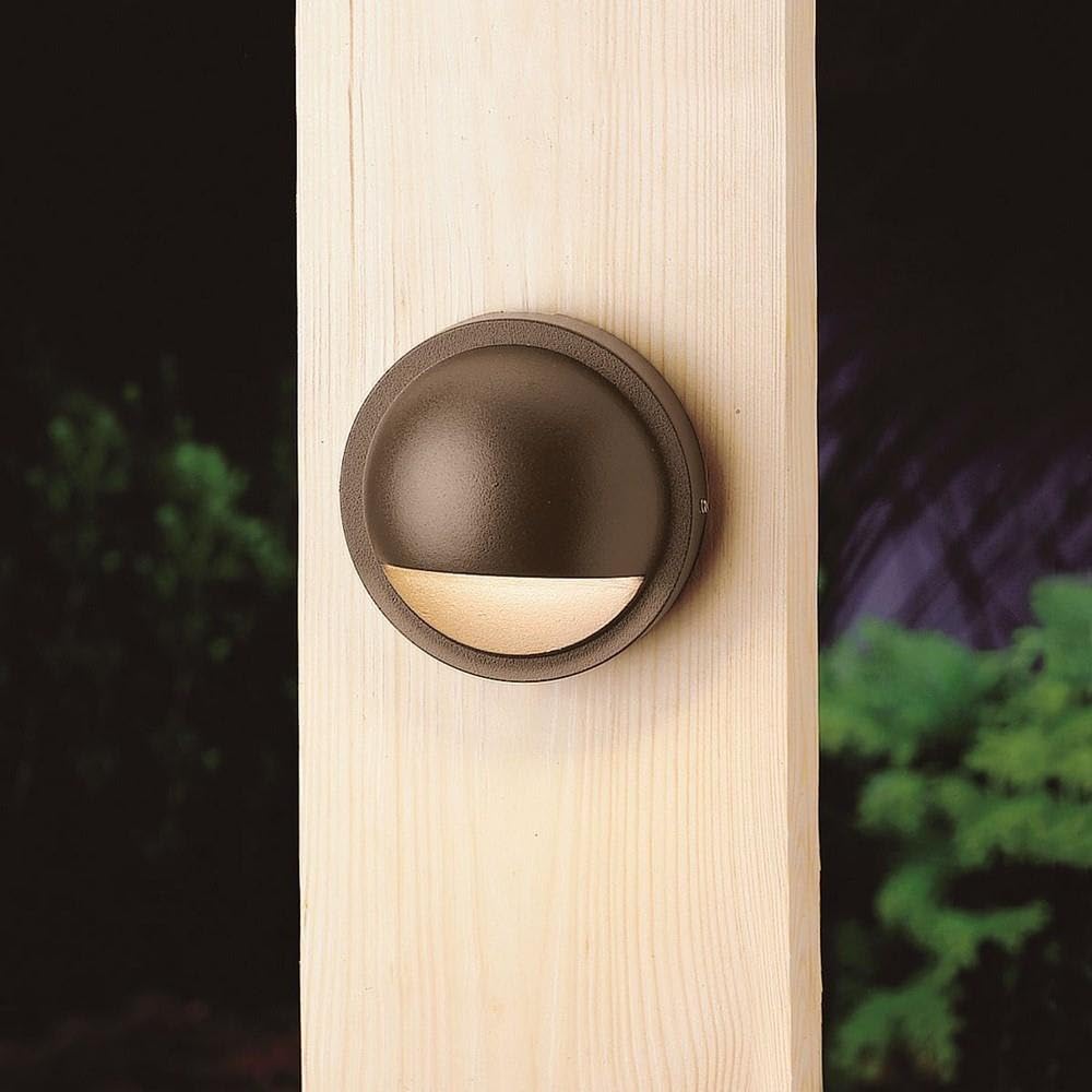 0.86W 1 Led Half Moon Deck Light with Utilitarian Inspirations 2 inches Tall By 4 inches Wide-Textured Architectural Bronze Fini