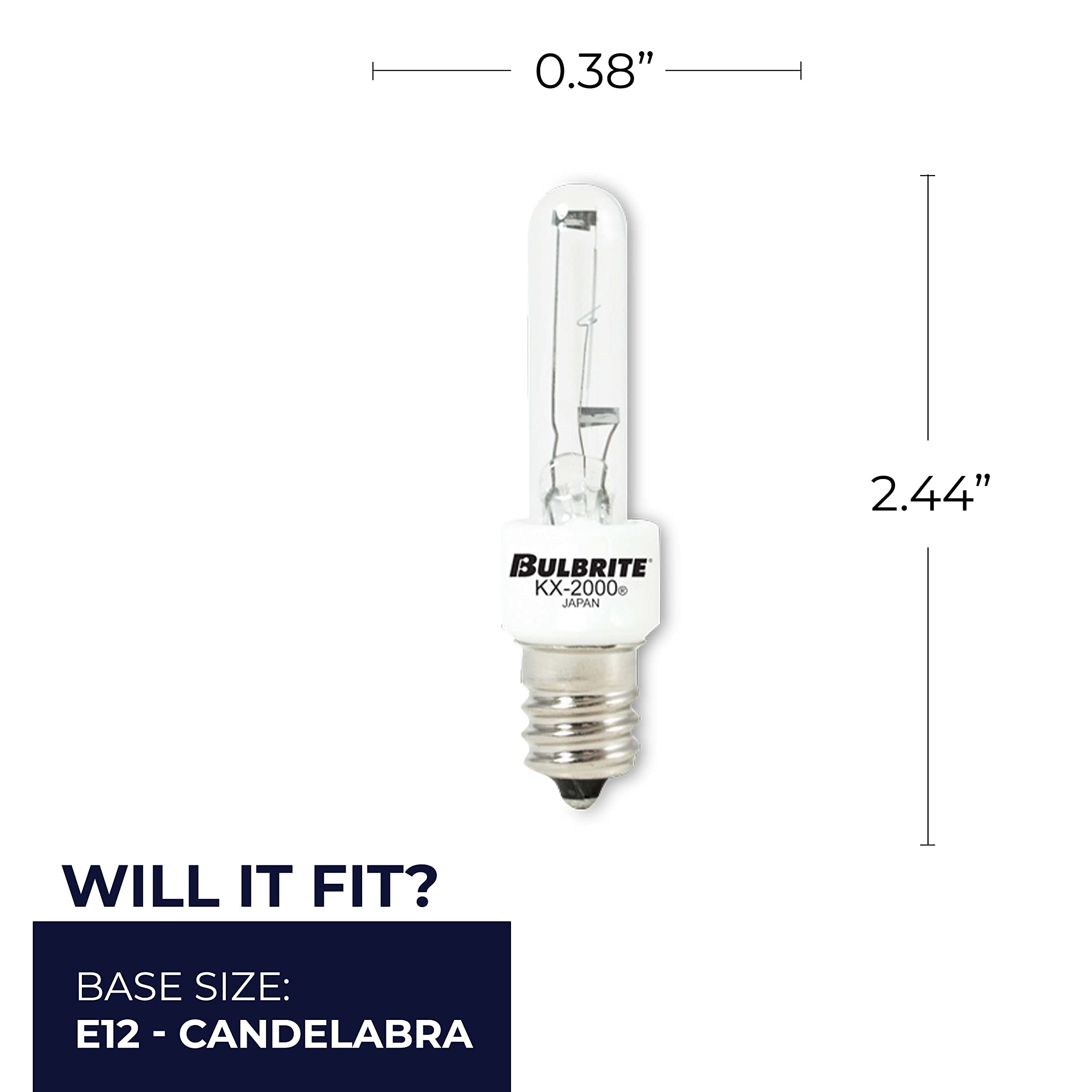 Bulbrite Kx60Cl/E12 Candelabra Screw Base (E12) Light Bulb, 1 Count (Pack Of 1), Clear