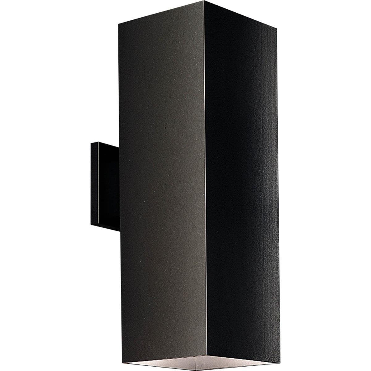 Progress Lighting Square Collection 6-Inch Aluminum Outdoor Up/Down Wall Lantern Light Matte Black Model P5644-31
