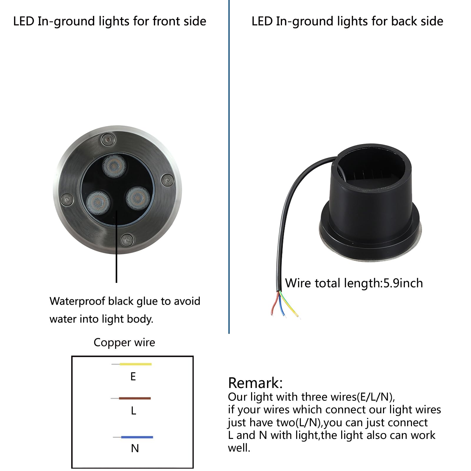 Gocuces Well Lights Landscape Led In Ground,4 Inch 3W,Line Voltage 110V 120V,Outdoor Landscaping Lights Wired,White 6500K,Waterproof Ip67,For Pathway,Yard,Deck,Garden,Pack Of 4