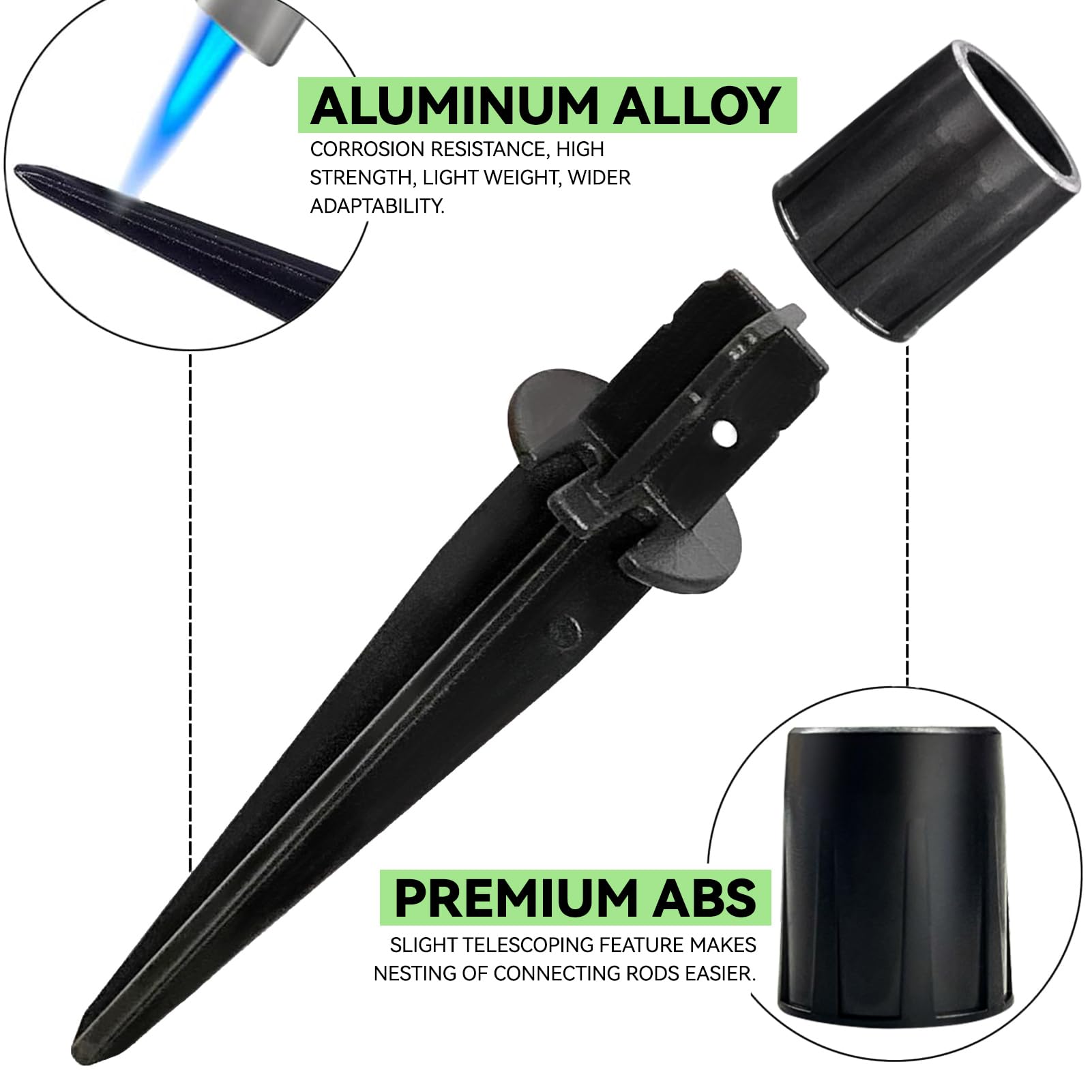 10 Pack Metal Replacement Stakes For Solar Lights Outdoor, 0.78&quot; X 5.35&quot; Solar Pathway Lights Spike Replacer, Outdoor Ground Stakes For Garden Lights Landscape Yard Pathway Patio Lamps Pole