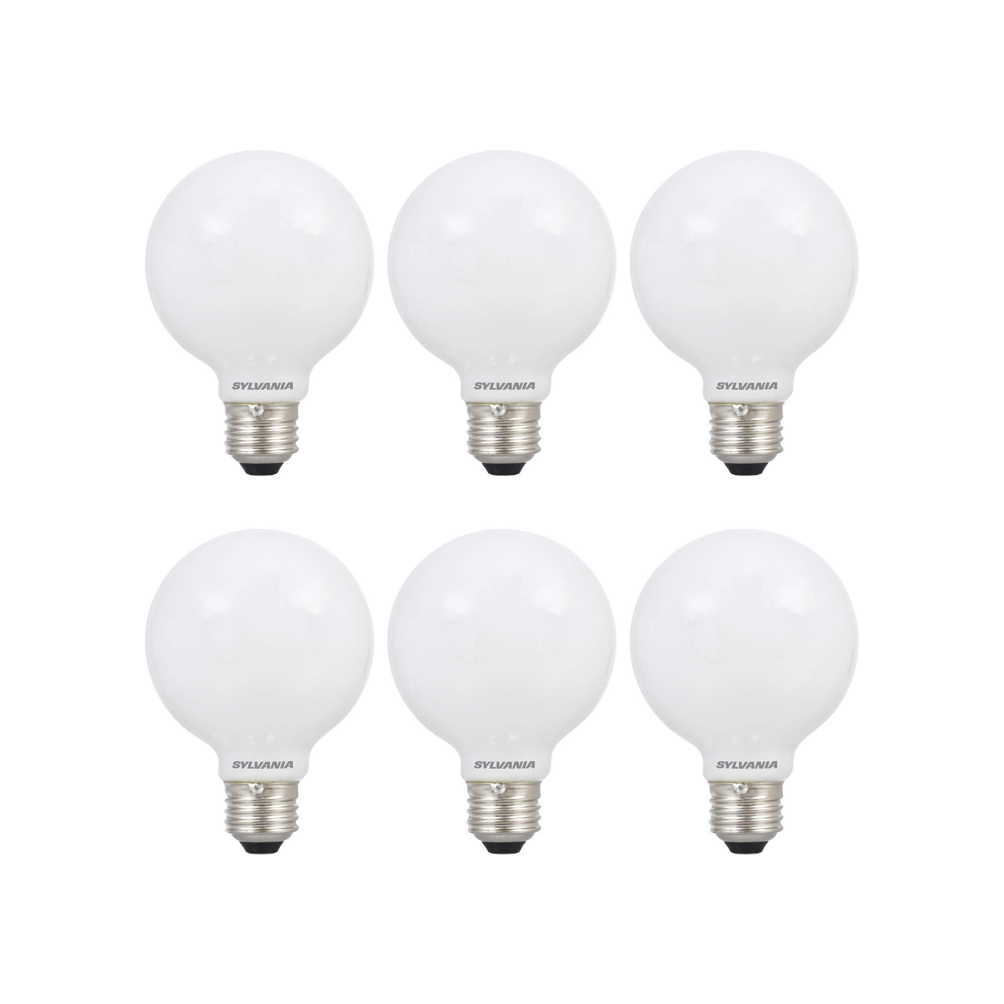 Sylvania LED TruWave Natural Series Globe Light Bulb, 40W Daylight Medium Base, Dimmable, Frosted - 6 Pack