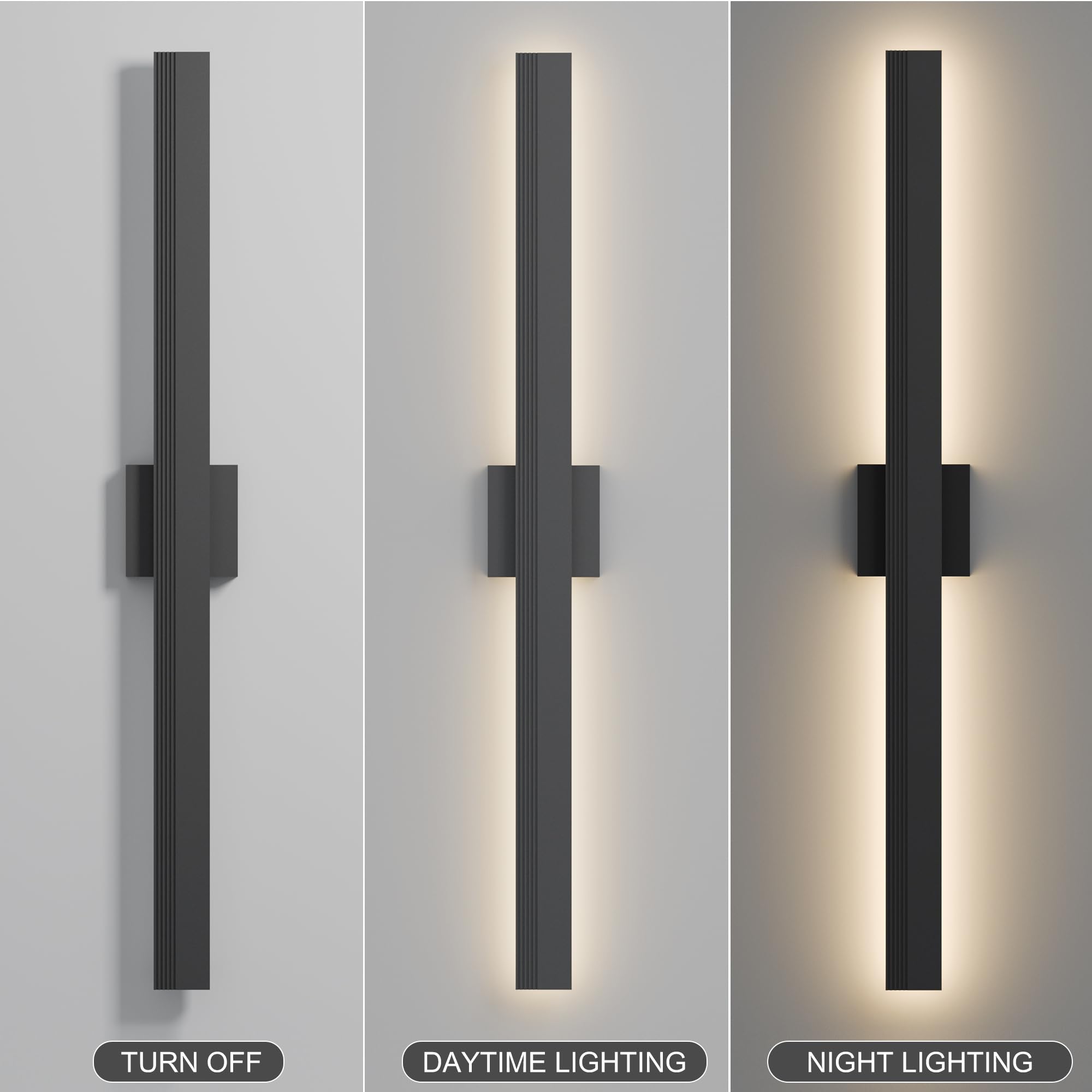 Lamqee 39.4 In Aluminum Long Outdoor Wall Light  3000K 2500Lm Integrated Led Waterproof Ip65  Linear Modern Exterior Lighting Fixtures Wall Mount Outside Sconce For House Porch Patio Garage Front Door