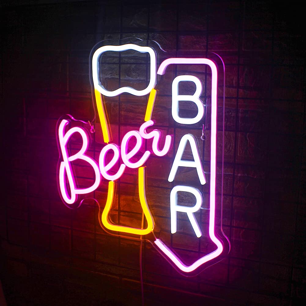 JURONGYILU Neon Sign - LED Wall Decor, 15inx12.6in, Colorful Acrylic for Home Bar, Cafe, Restaurant, Man Cave