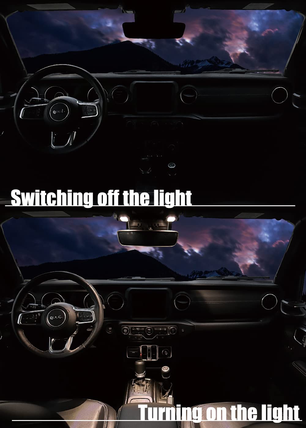 Azuto For Jeep Wrangler Jl Front Seat Led Light Map Light Interior Front Light For Jeep Wrangler Jl/Gladiator (Jt) 2018-2024 Mhg-043