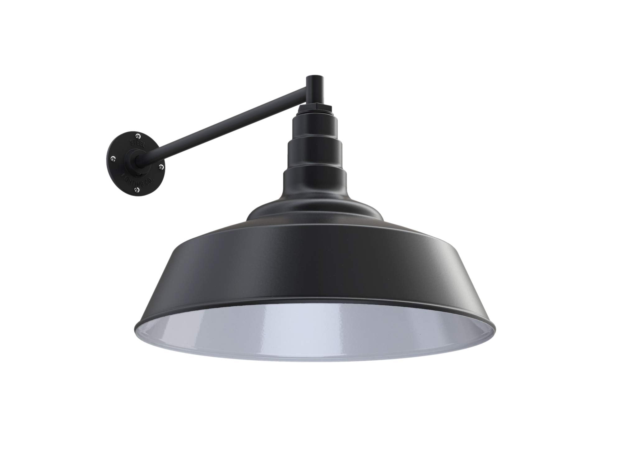Steel Lighting Co. Redondo Barn Light - Outdoor Wall Mounted, 20in Dome, Alloy Steel, Matte Black, Model S20