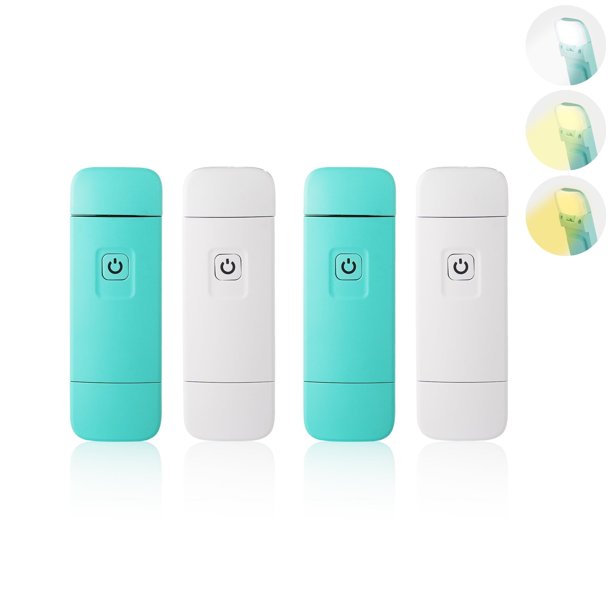 KunHe 4 Pack USB Rechargeable Reading Lights for Kids - Clip on Book Lamp, Perfect for Night Reading & Gift