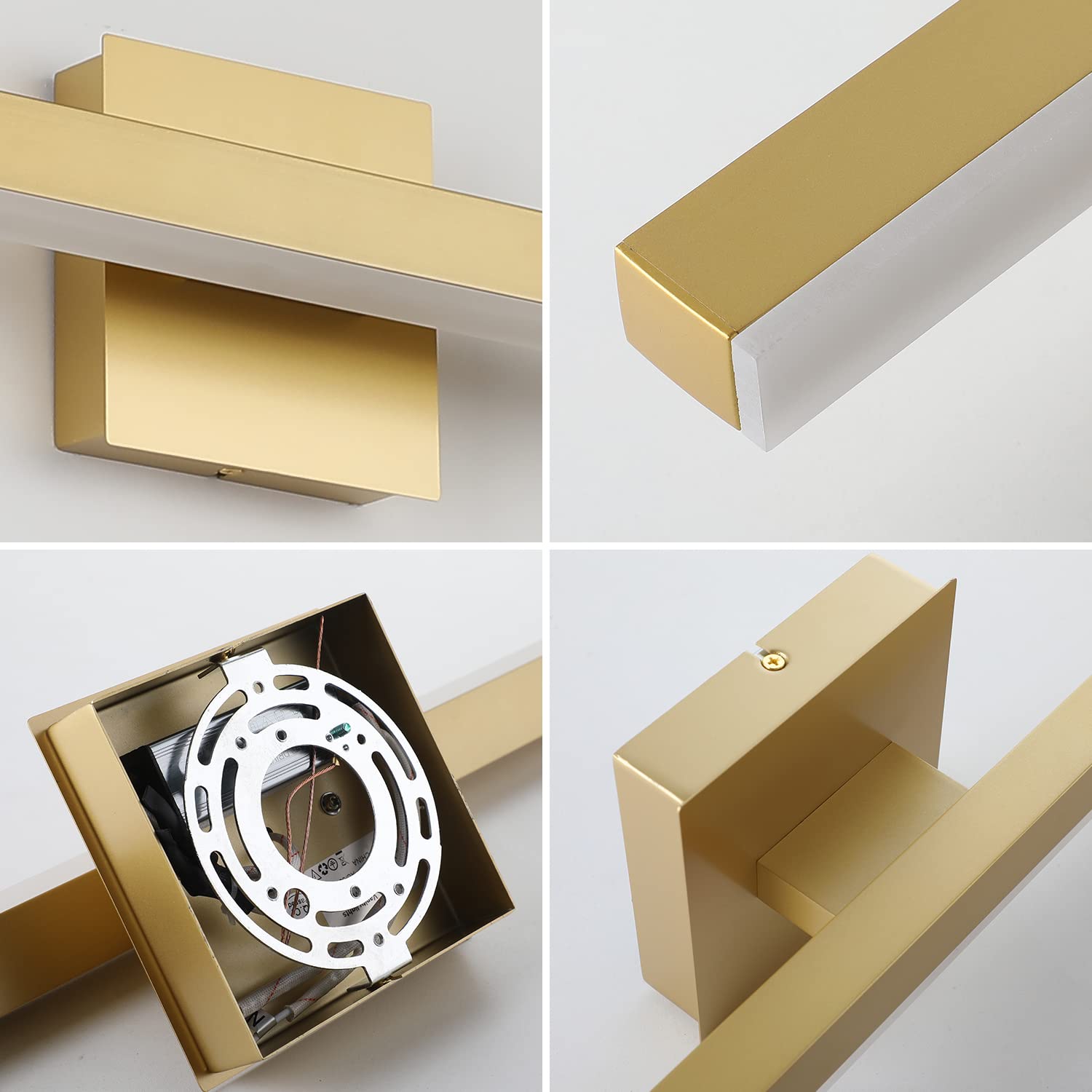 Joossnwell Gold LED Vanity Light Fixture 31.5in Wall Sconce 20W Cold Light 6000K Aluminum Model 7560