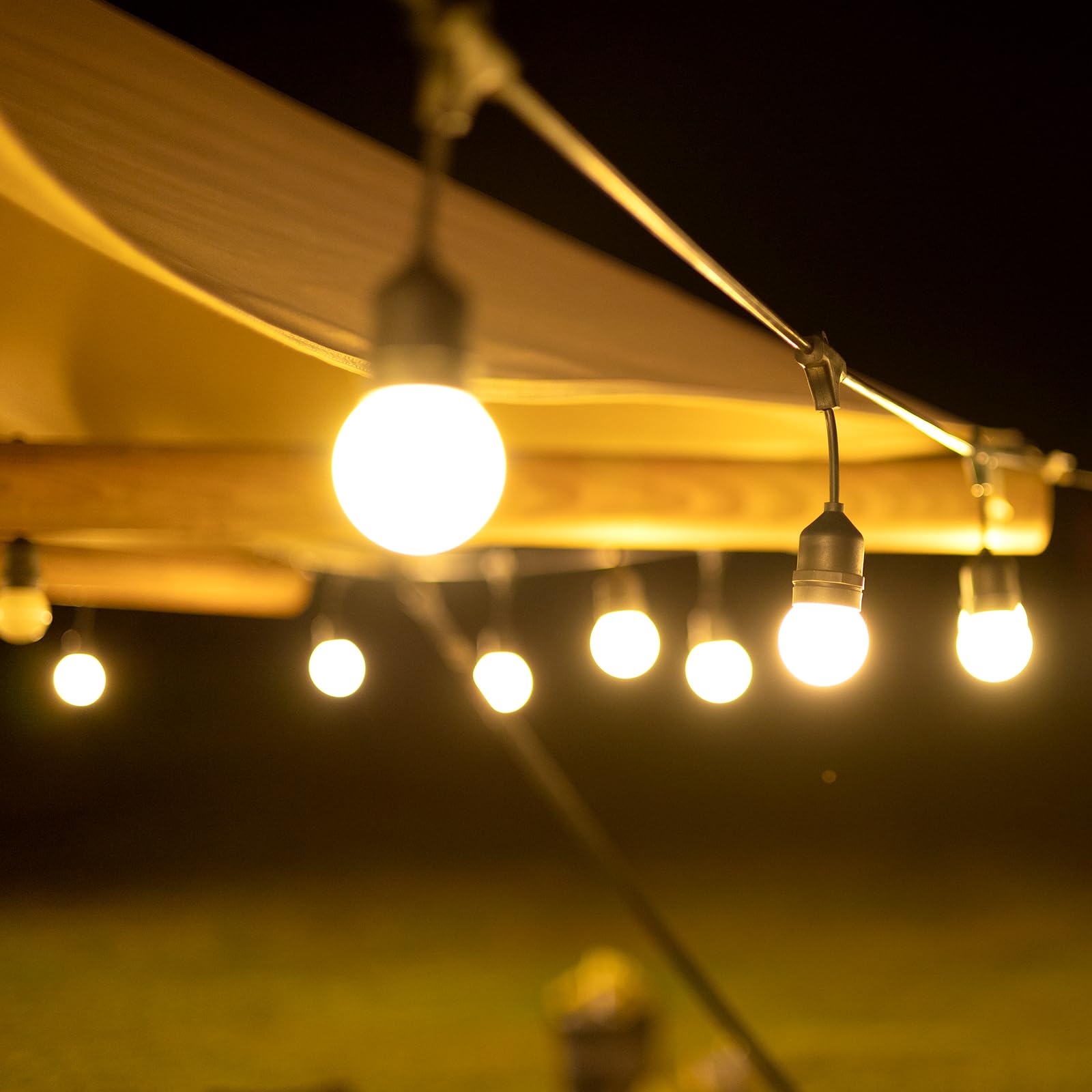 Hinuaxbulb 25 Pack Outdoor String Light Bulbs G40 Christmas Replacement Bulbs 120V Clear Globe 5W Bulbs Dimmable With E12 Base F