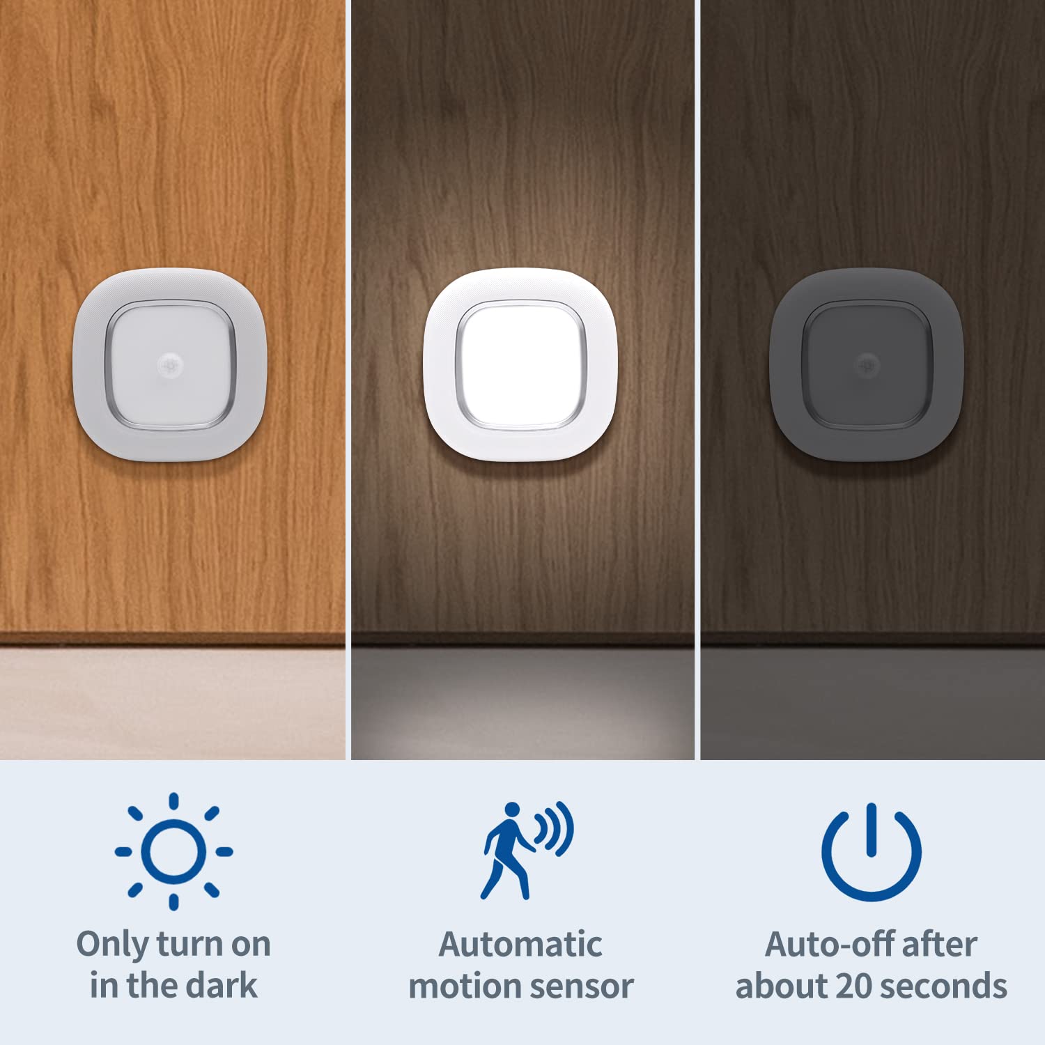 WhitePoplar Motion Sensor LED Ceiling Light, Battery Operated, 300LM, Cool White, 1 Pack, Wireless Indoor Lighting for Home