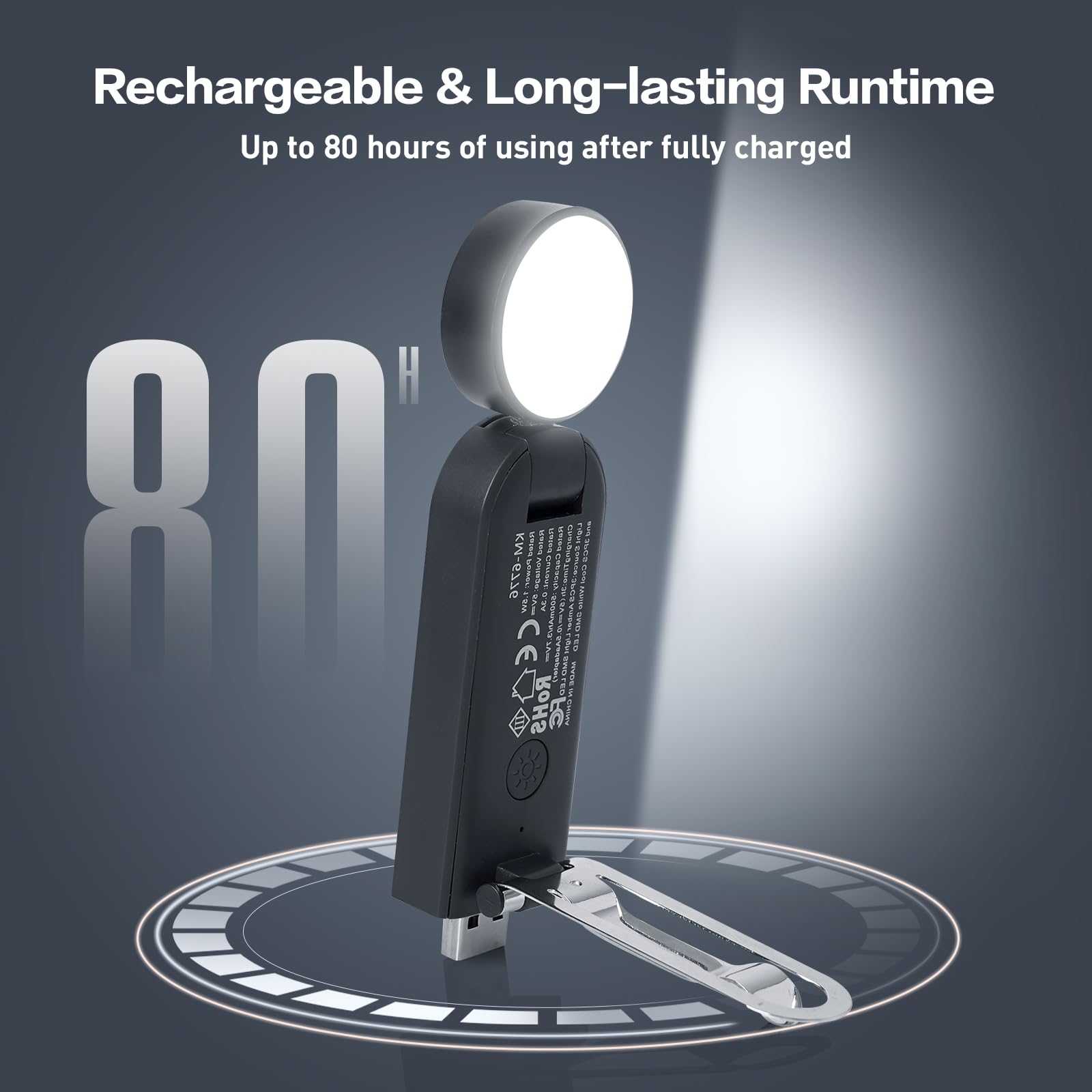 Vavofo Usb Rechargeable Book Light, Blue Light Blocking, Amber Light Clip On Bookmark Shaped Reading Light, Eye Care 6 Leds Book Light For Bookworms Reading In Bed With 9 Lighting Modes (Grey)