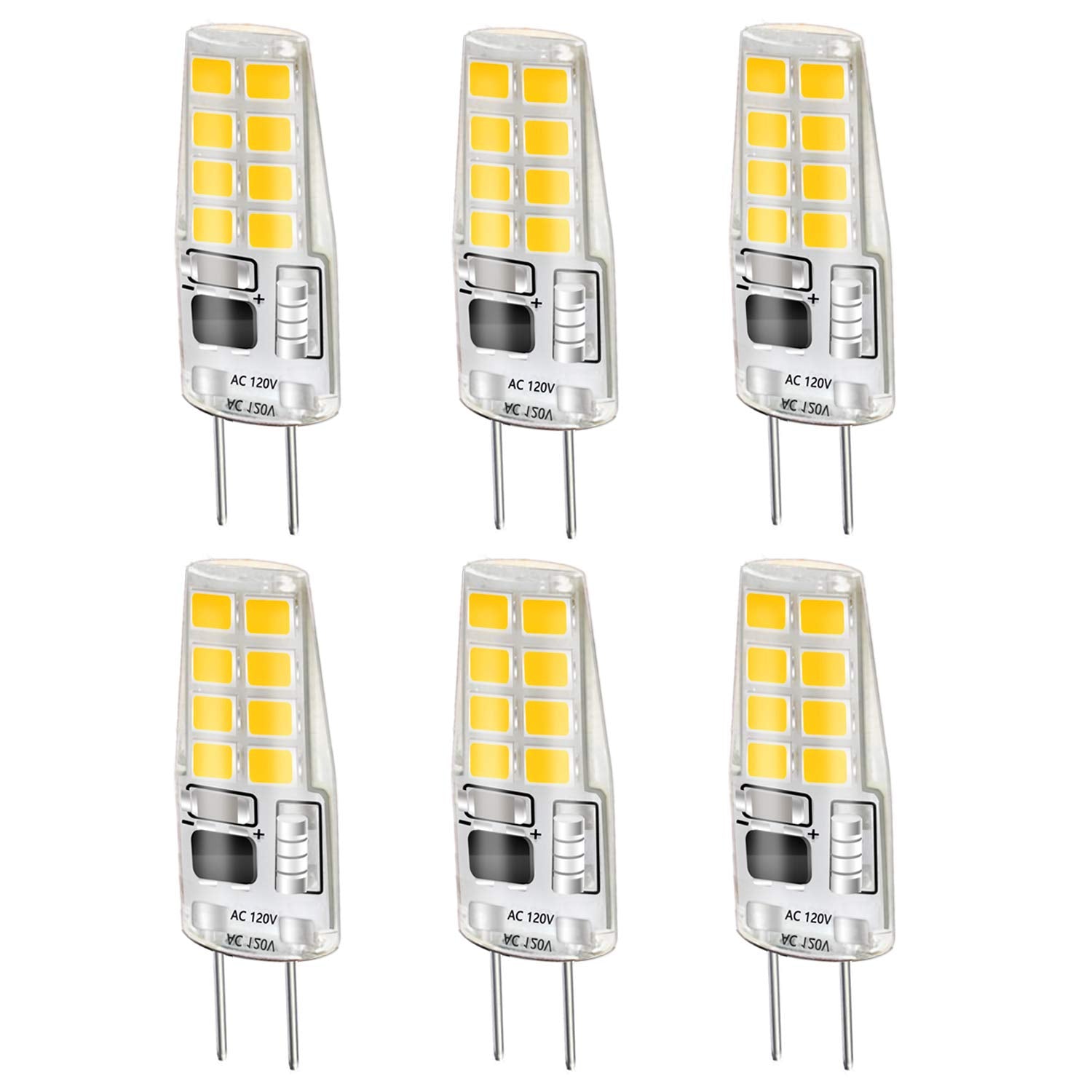 LEKE G8 LED Bulb Warm White 3W Dimmable Equivalent to 20W-25W 6 Pack