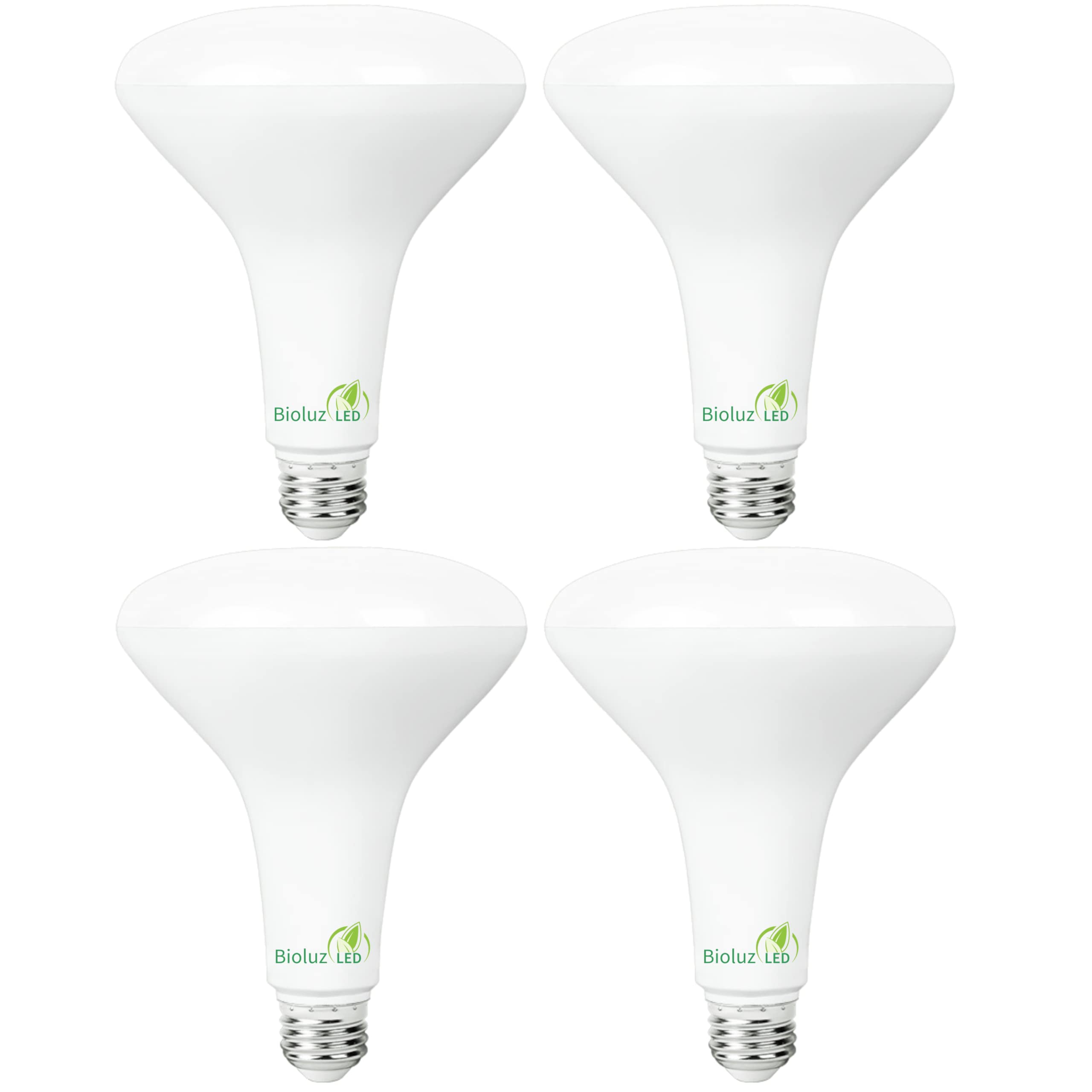 Bioluz Led 4 Pack Br40 Led Bulb 2700K Warm White 90 Cri Dimmable Ul-Listed Cec Title 20 Compliant 1250 Lumen Outdoor/Indoor Floo