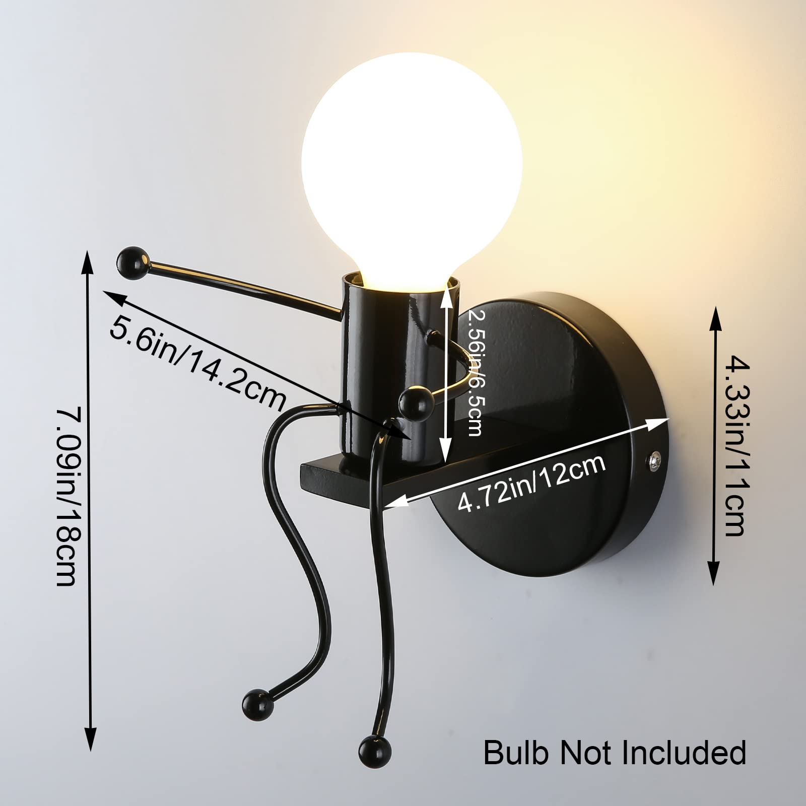 SOUTHPO Mini Wall Light Fixture Baking Paint Creative Little People Wall Lamps Bedroom Decoration Metal Bedside Lamp Modern Chil