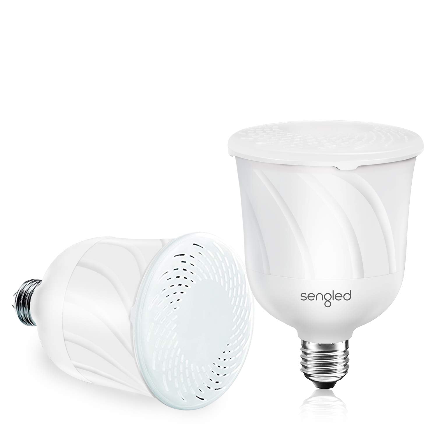 Sengled Pulse LED Smart Bulb with JBL Bluetooth Speaker  App Controlled Up to 8 BR30 LED Light Bulbs with Starter Kit  E26 Base  Compatible with Amazon Alexa  White  2 Pack