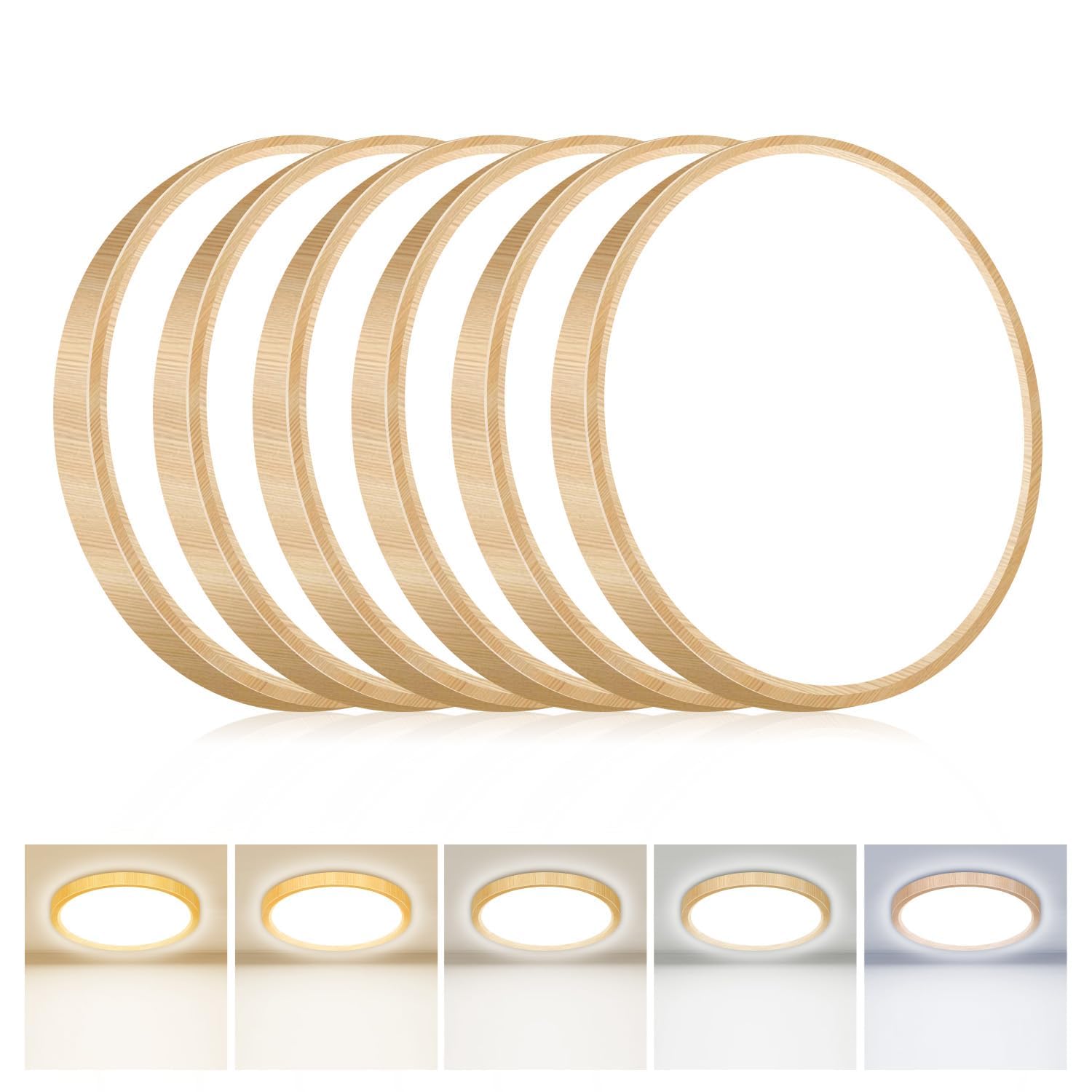hepside 6PACK Flush Mount LED Ceiling Light Fixture 5CCT 7Inch 15W & 100W Equivalent Closet Light Fixture Small Round Slim Surface Ceiling Lamp for Hallway Bathroom Bedroom Kitchen Interior
