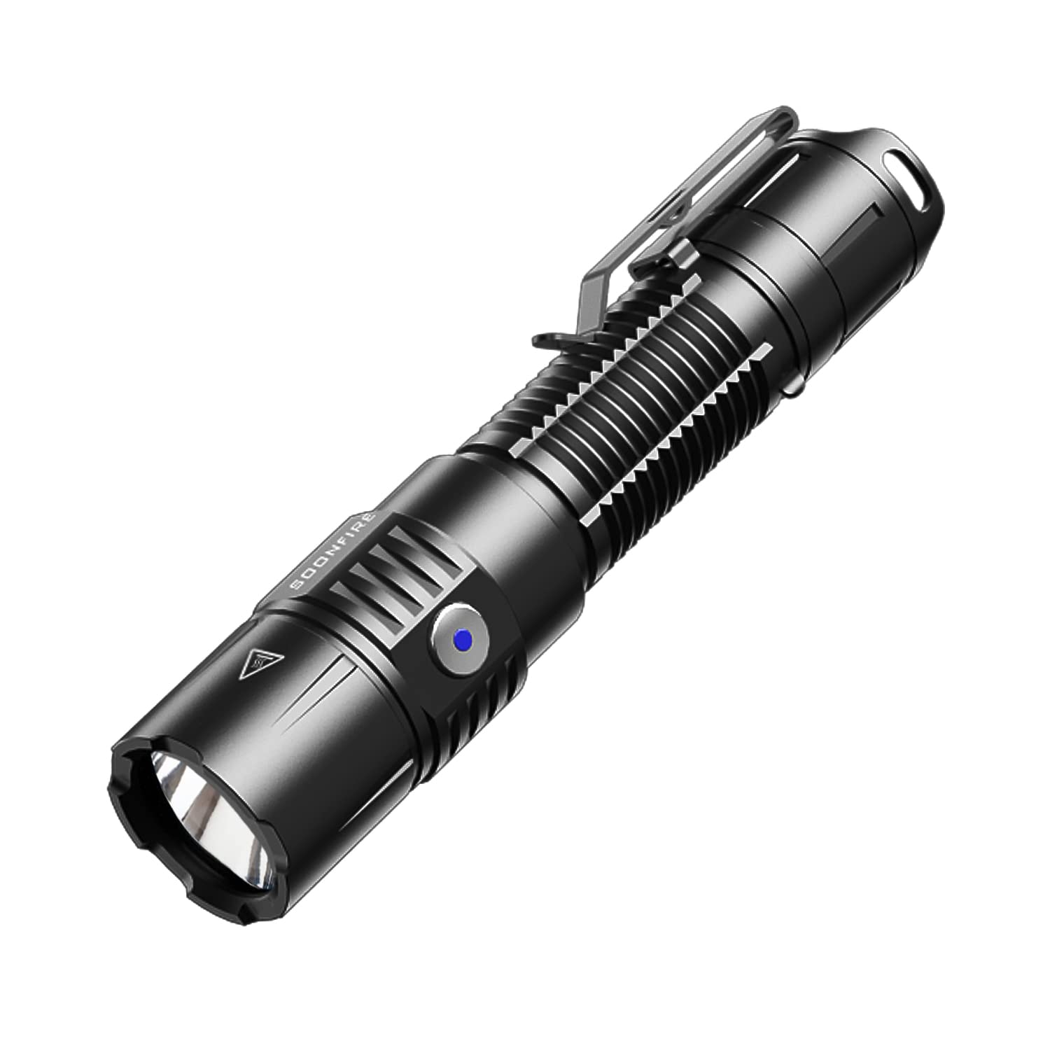 Soonfire Mx75 Led Tactical Flashlight, 2530 Lumen, Usb-C Rechargeable, 390 Yards, Black