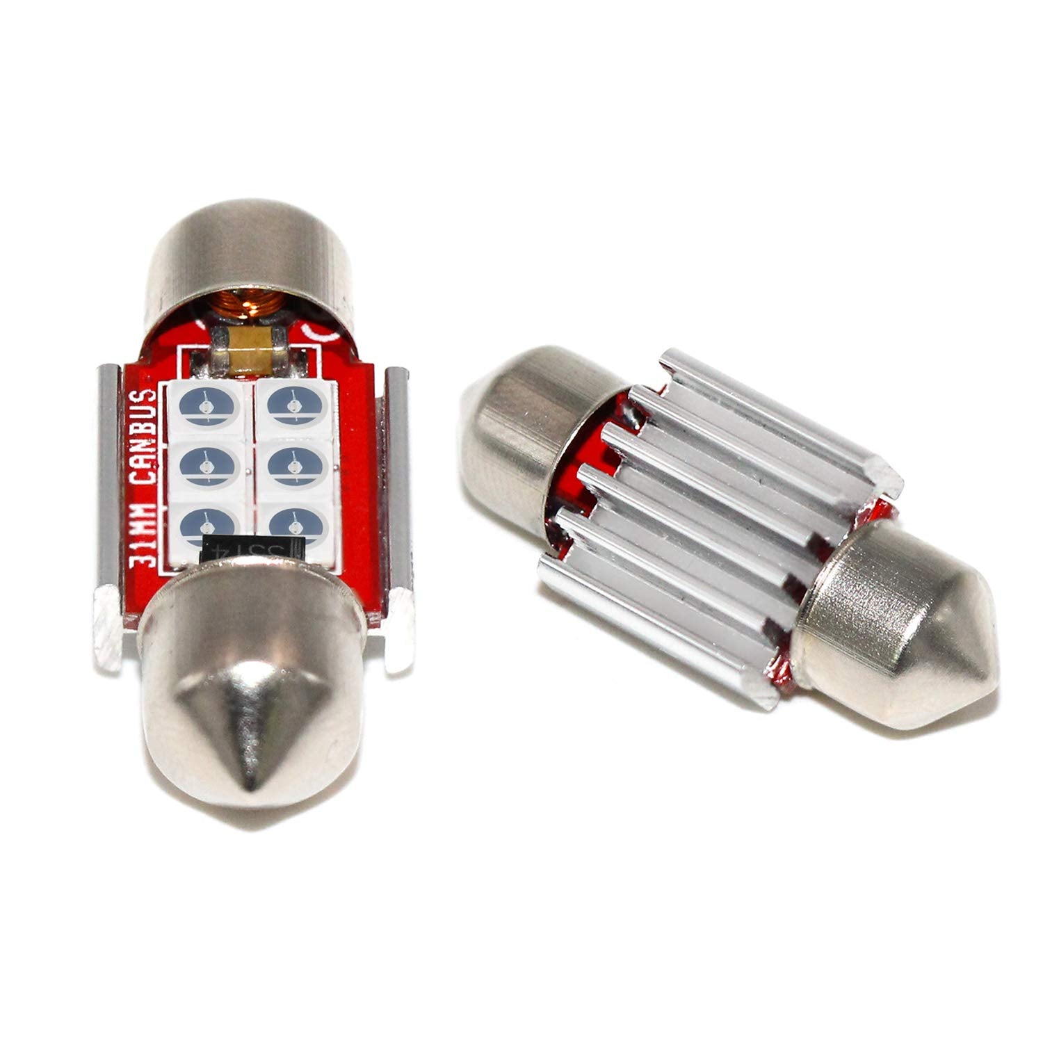 PHINLION DE3175 Blue LED Bulb, 1.25" Festoon, Aluminum, Super Bright, Pack of 4 for Car Interior Lighting